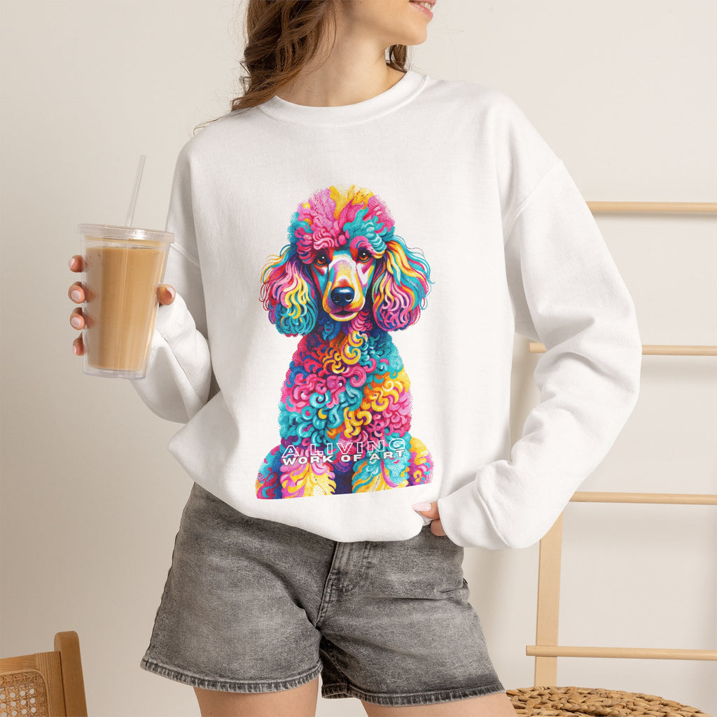 Poodle Sweatshirt | Living Work of Art Collection | Pointillism Style