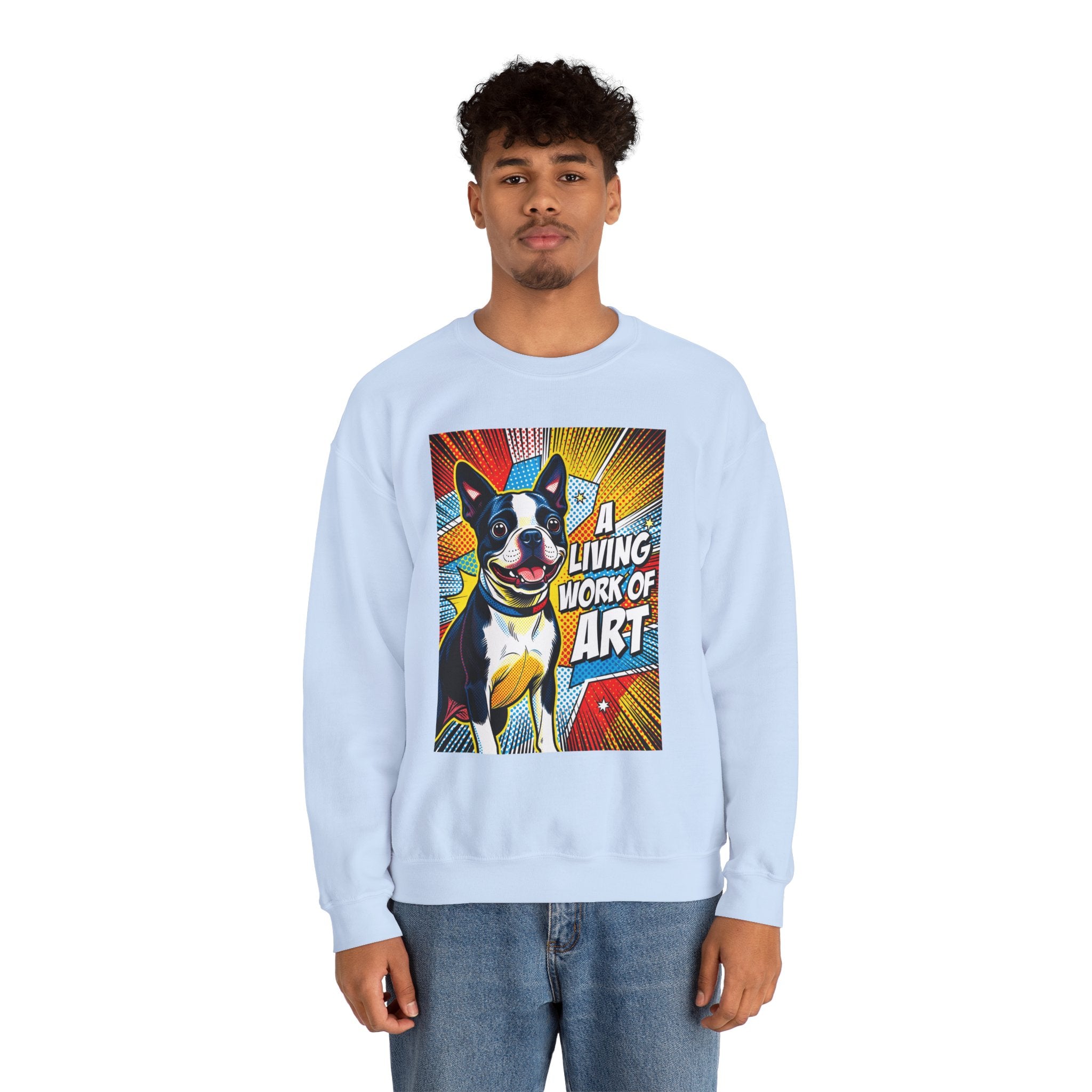 Boston Terrier Sweatshirt | Living Work of Art Collection | Pop Art