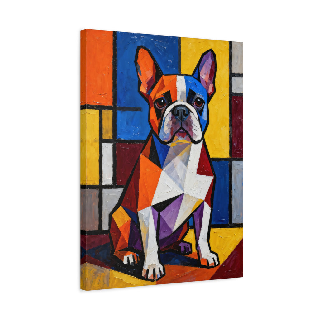 French Bulldog Canvas Wall Art | Living Work of Art Collection | Cubist Style Print