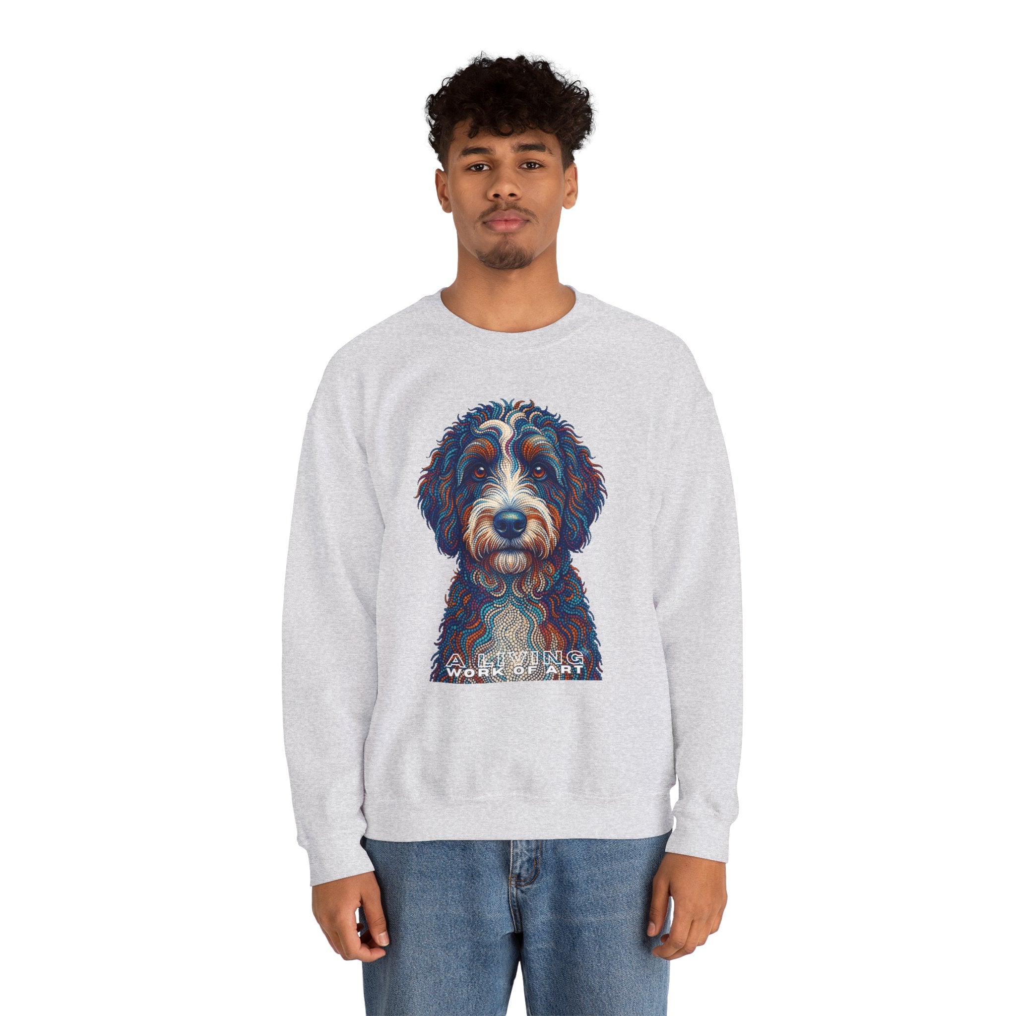 Bernedoodle Sweatshirt | Living Work of Art Collection | Pointillism Style