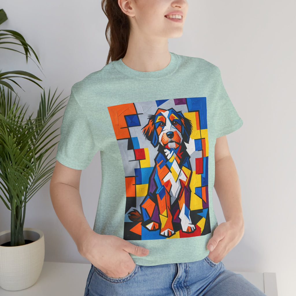 Bernedoodle T Shirt | Living Work of Art Collection | Cubist Style