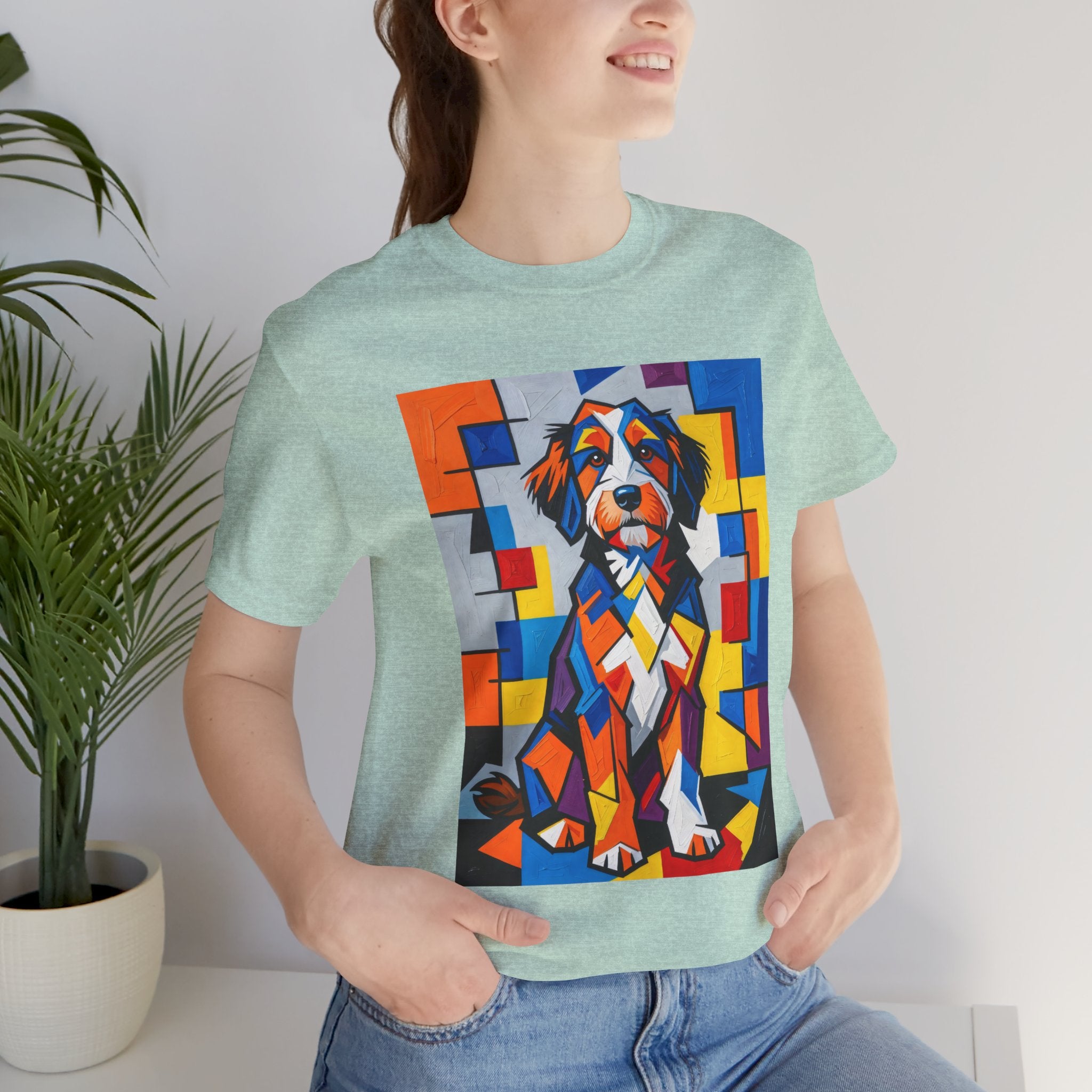 Bernedoodle T Shirt | Living Work of Art Collection | Cubist Style