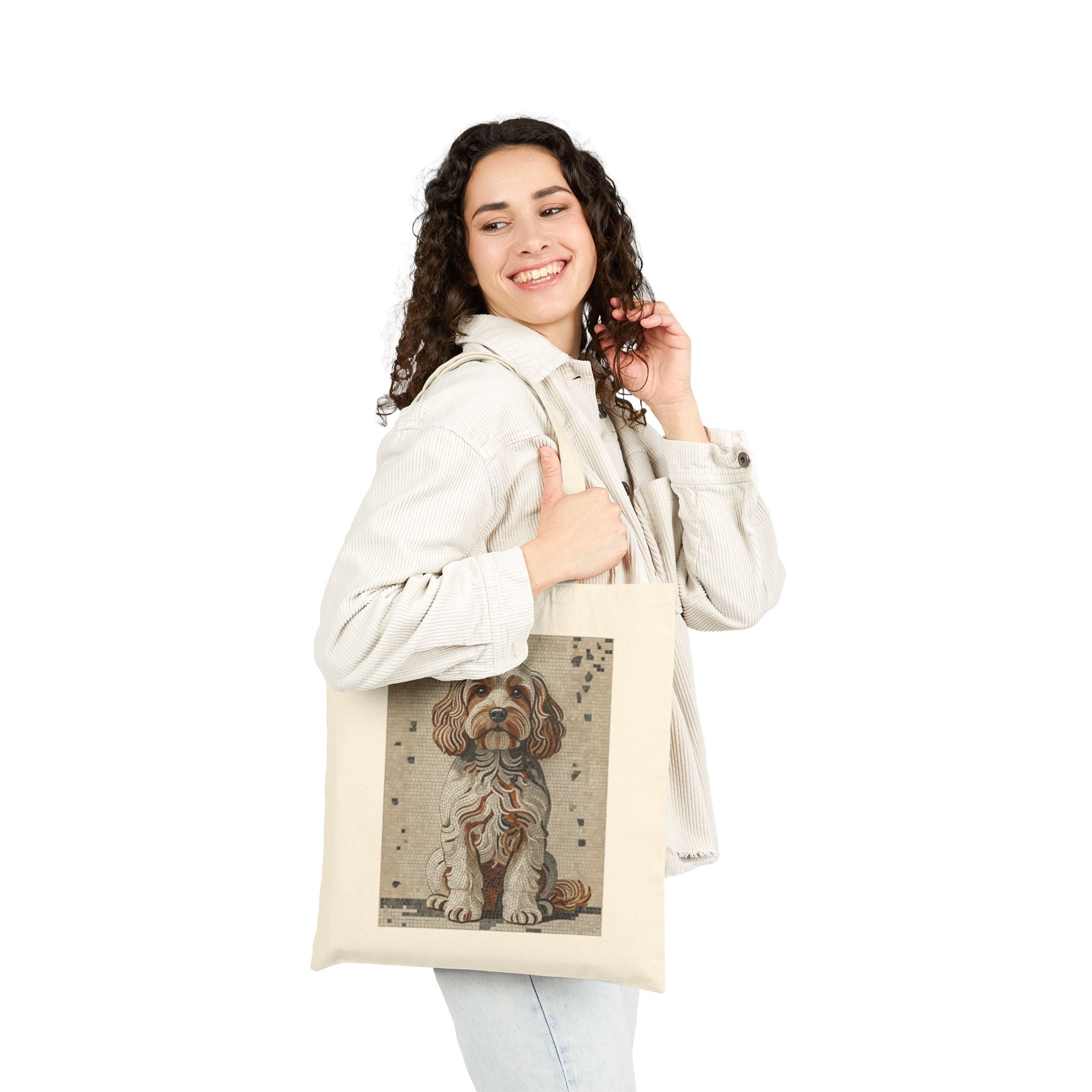 Cavapoo Tote Bag | Living Work of Art Collection | Mosaic Style