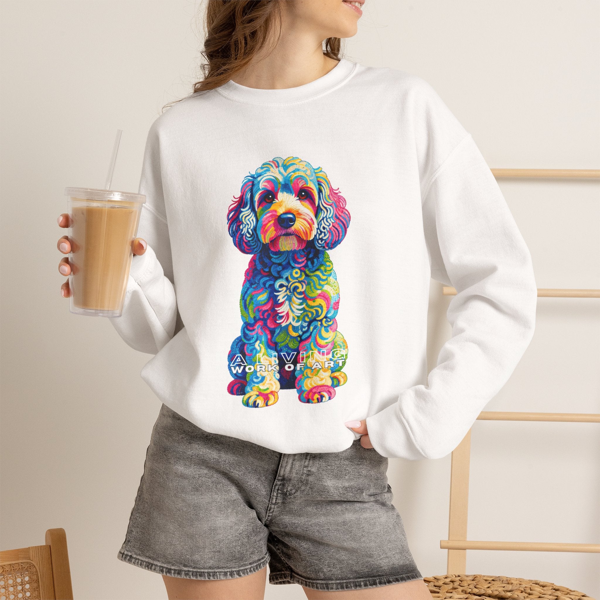 Cockapoo Sweatshirt | Living Work of Art Collection | Pointillism Style