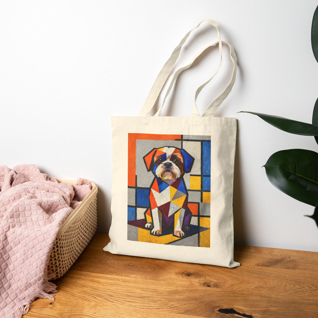 Shih Tzu Tote Bag | Living Work of Art Collection | Cubist Style