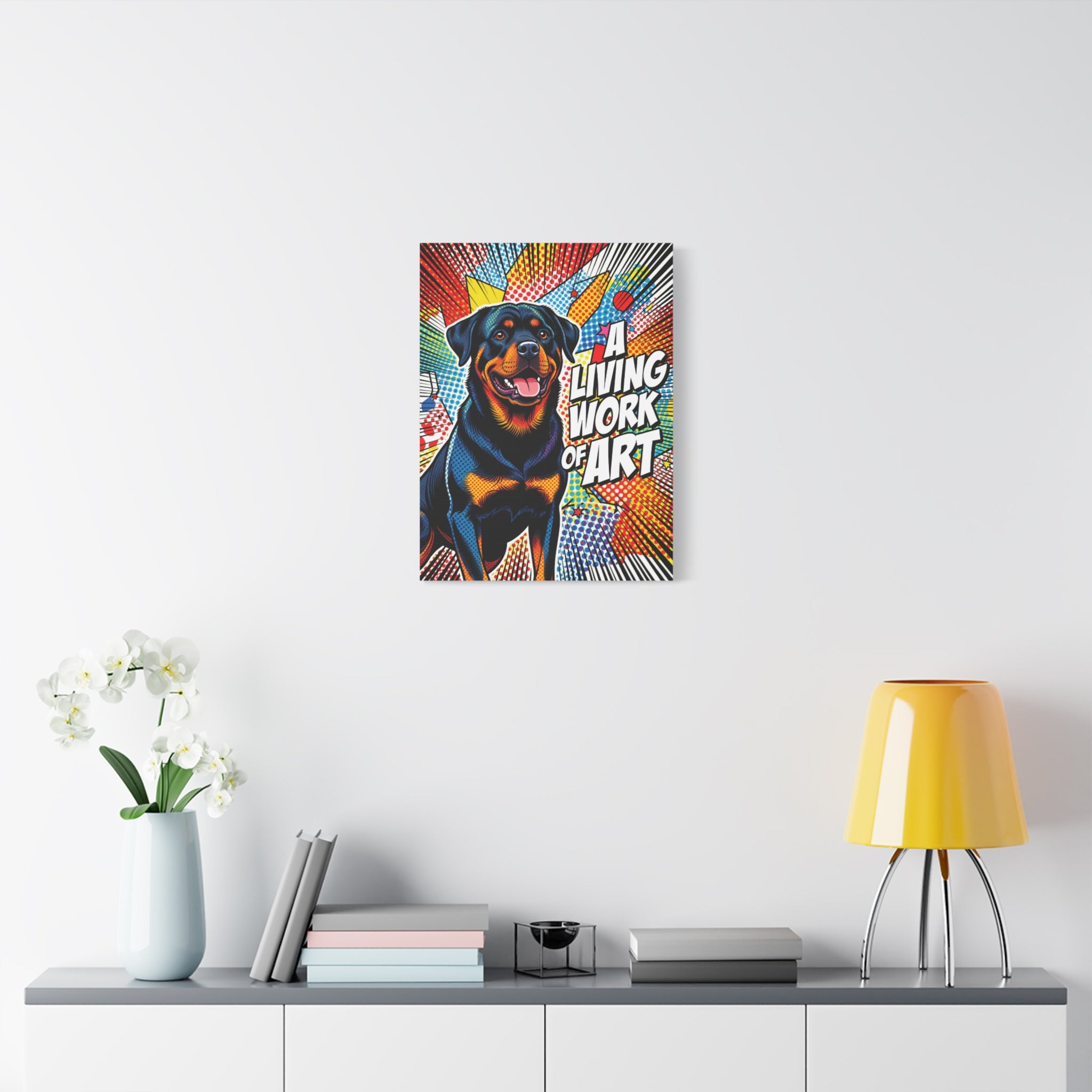 Rottweiler Canvas Wall Art | Living Work of Art Collection | Pop Art Print