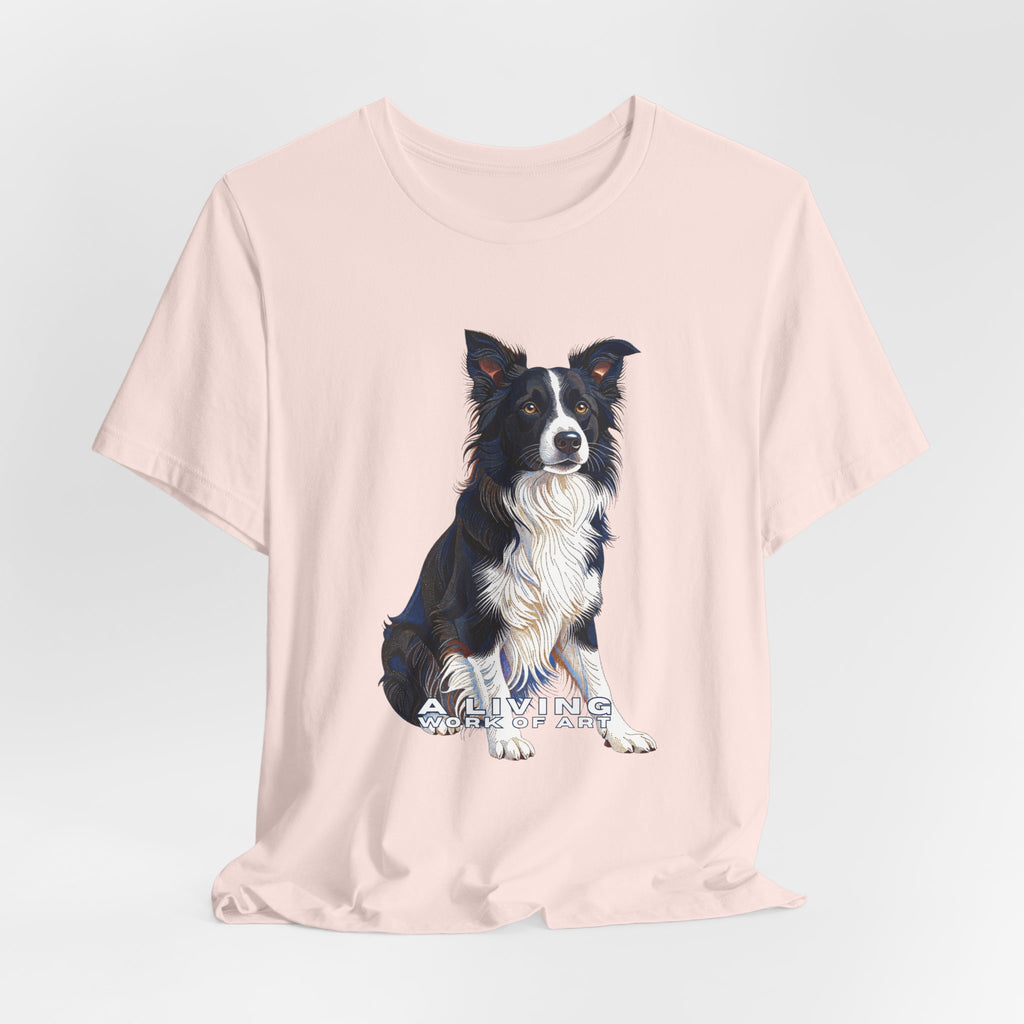 Border Collie T Shirt | Living Work of Art Collection | Pointillism Style