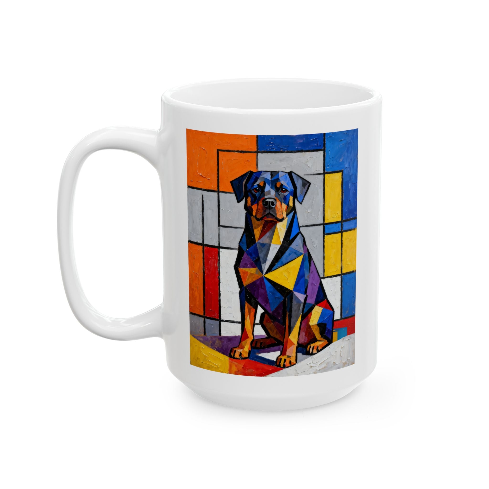 Rottweiler Coffee Mug | Living Work of Art Collection | Cubist Style