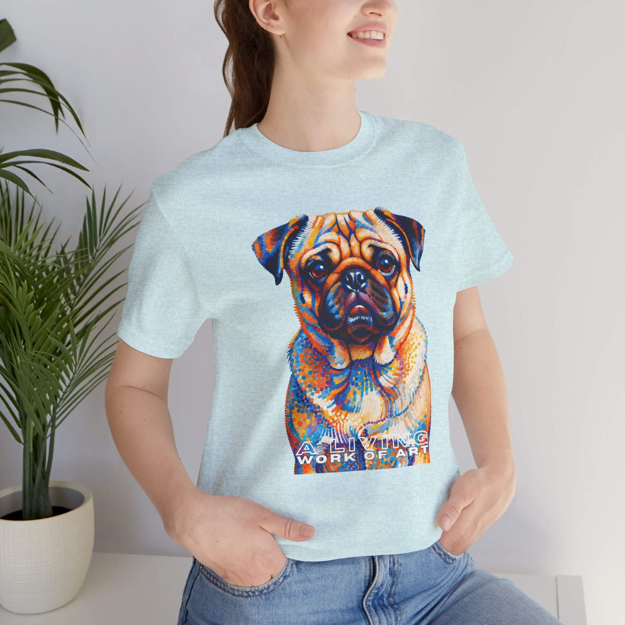 Pug T Shirt | Living Work of Art Collection | Pointillism Style