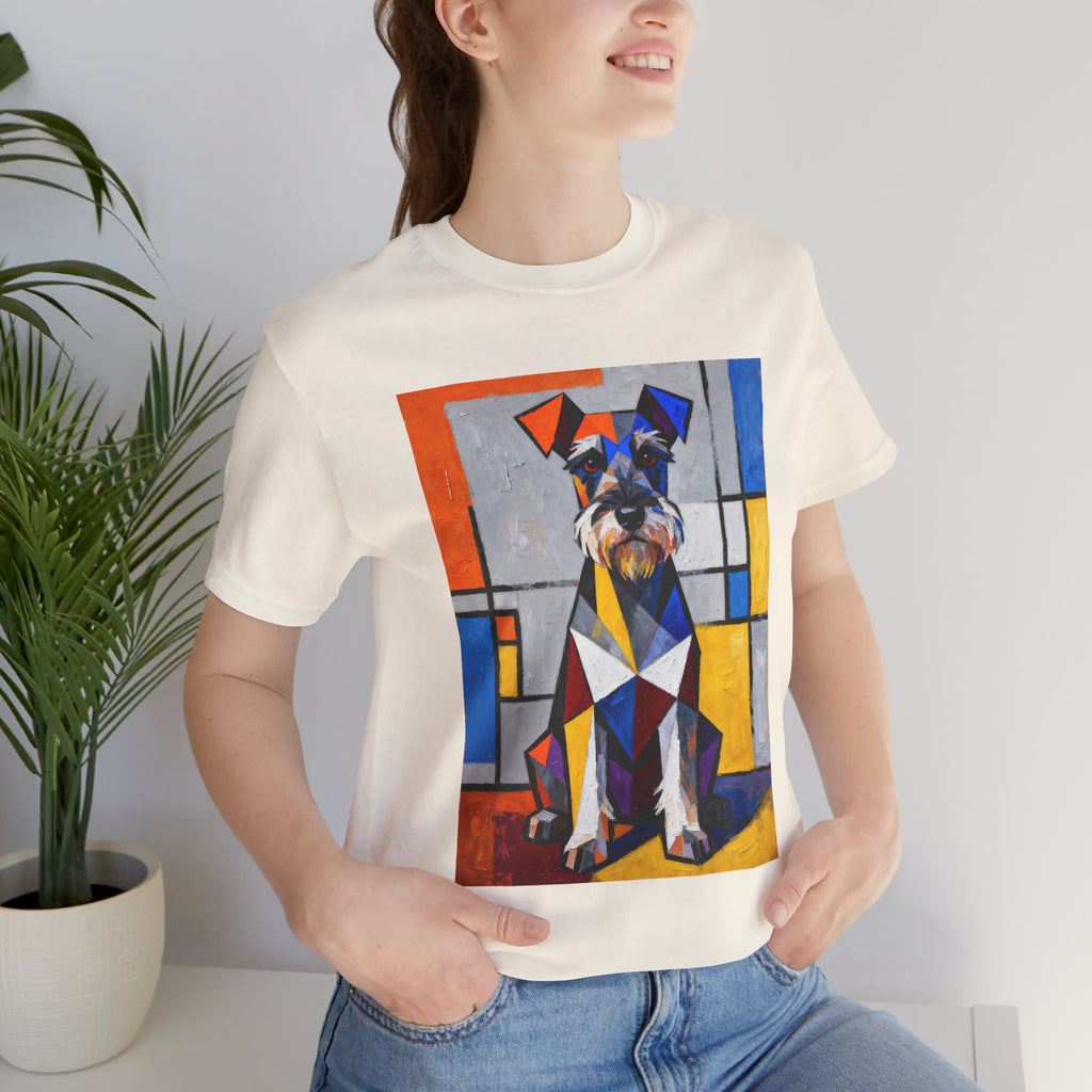 Schnauzer T Shirt | Living Work of Art Collection | Cubist Style