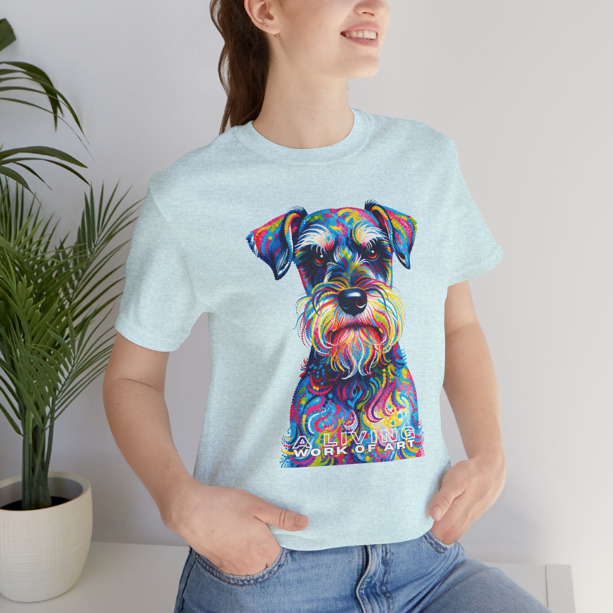 Schnauzer T Shirt | Living Work of Art Collection | Pointillism Style