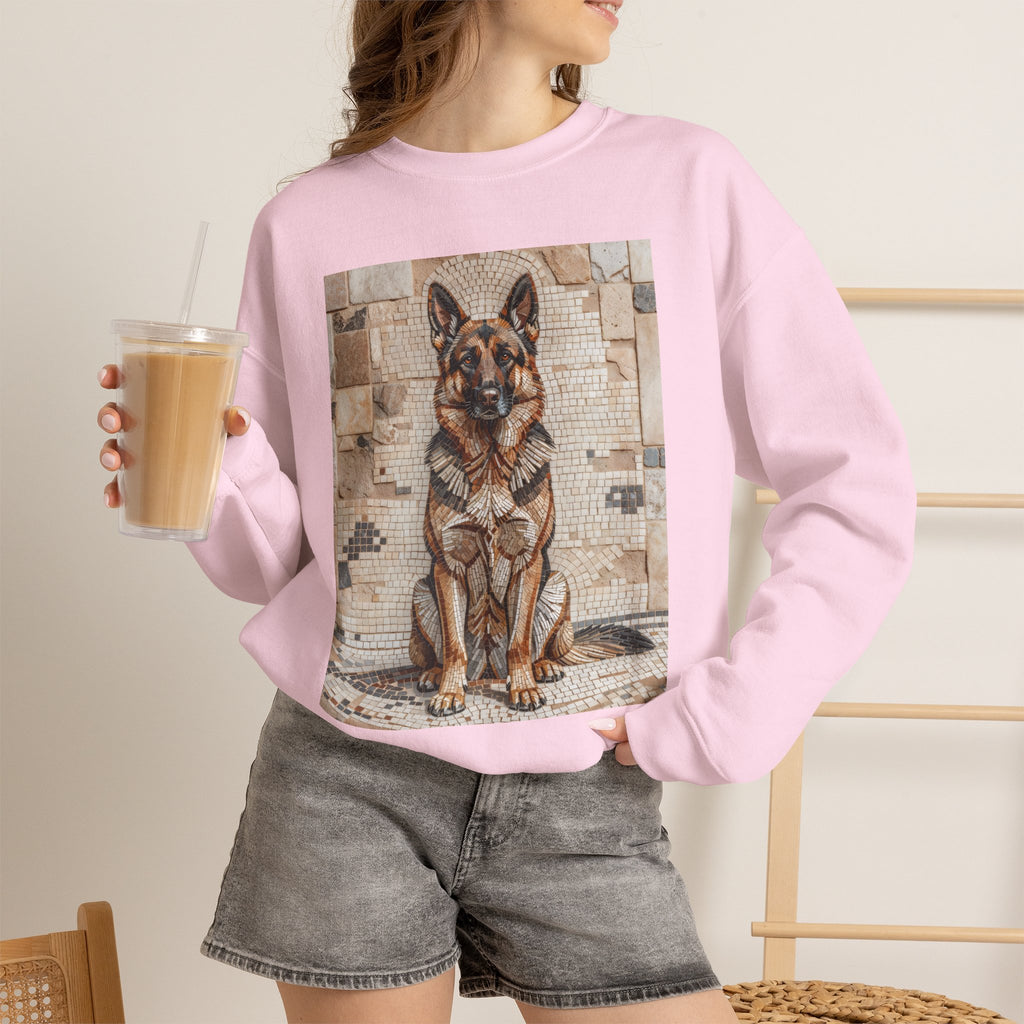 German Shepherd Sweatshirt | Living Work of Art Collection | Mosaic Style