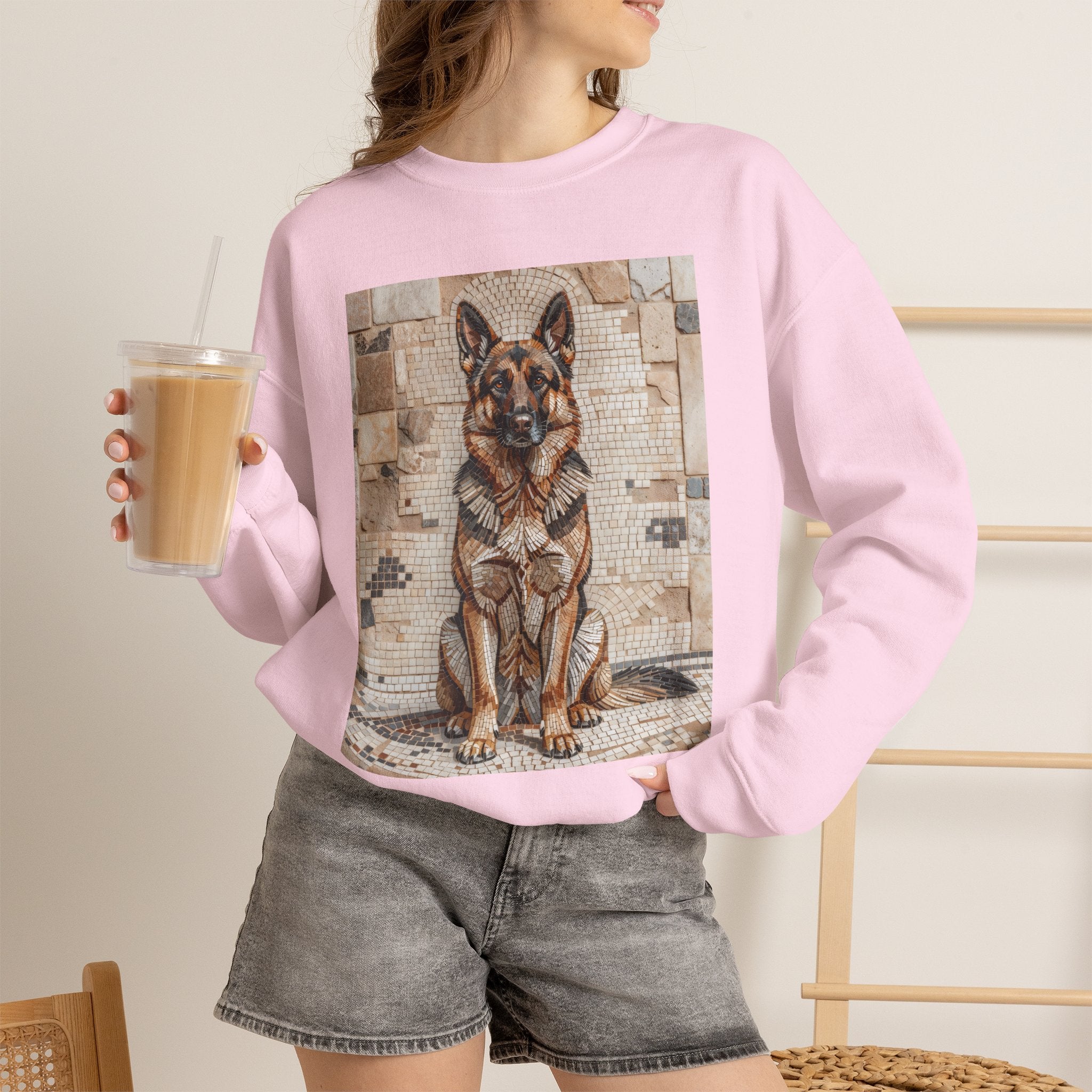 German Shepherd Sweatshirt | Living Work of Art Collection | Mosaic Style