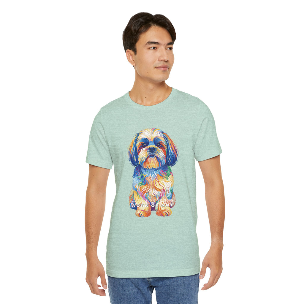 Shih Tzu T Shirt | Living Work of Art Collection | Pointillism Style