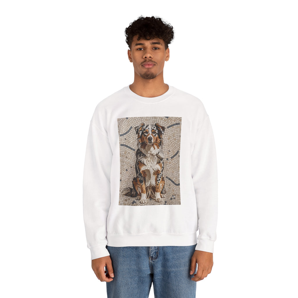 Australian Shepherd Sweatshirt | Living Work of Art Collection | Mosaic Style