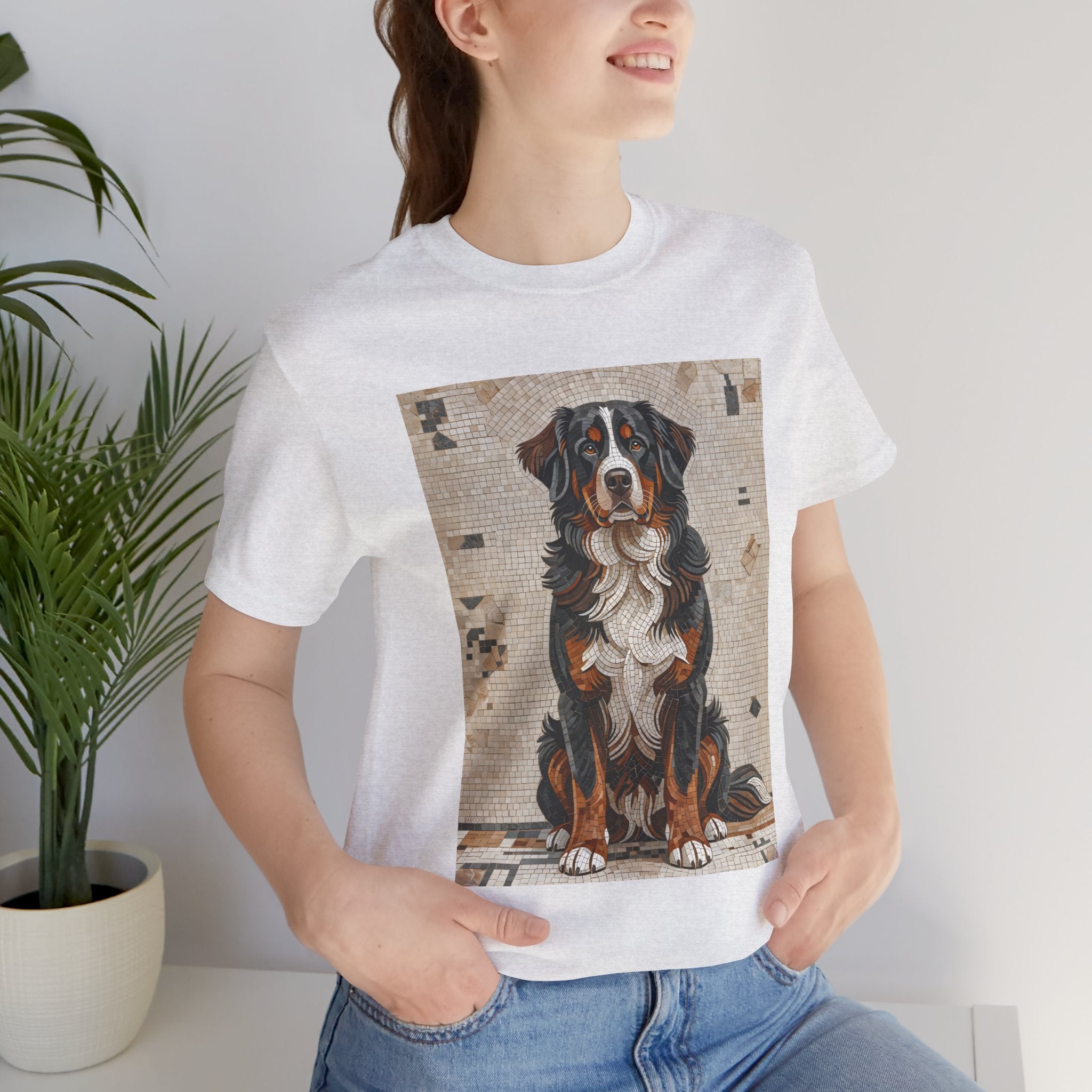 Bernese Mountain Dog T Shirt | Living Work of Art Collection | Mosaic Style