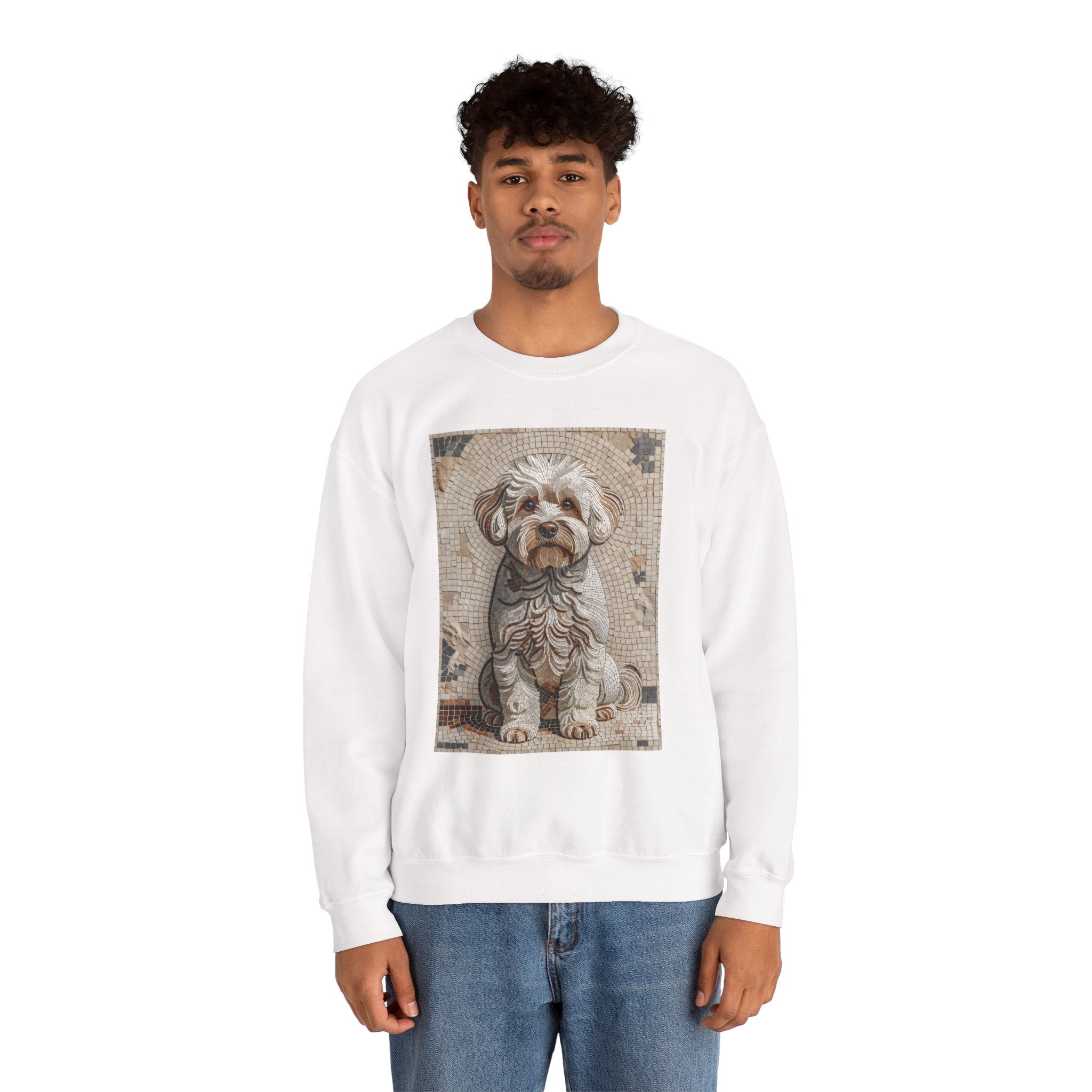 Bichon Frise Sweatshirt | Living Work of Art Collection | Mosaic Style