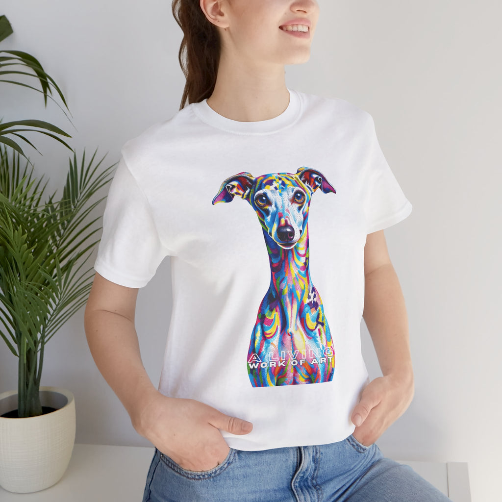 Italian Greyhound T Shirt | Living Work of Art Collection | Pointillism Style