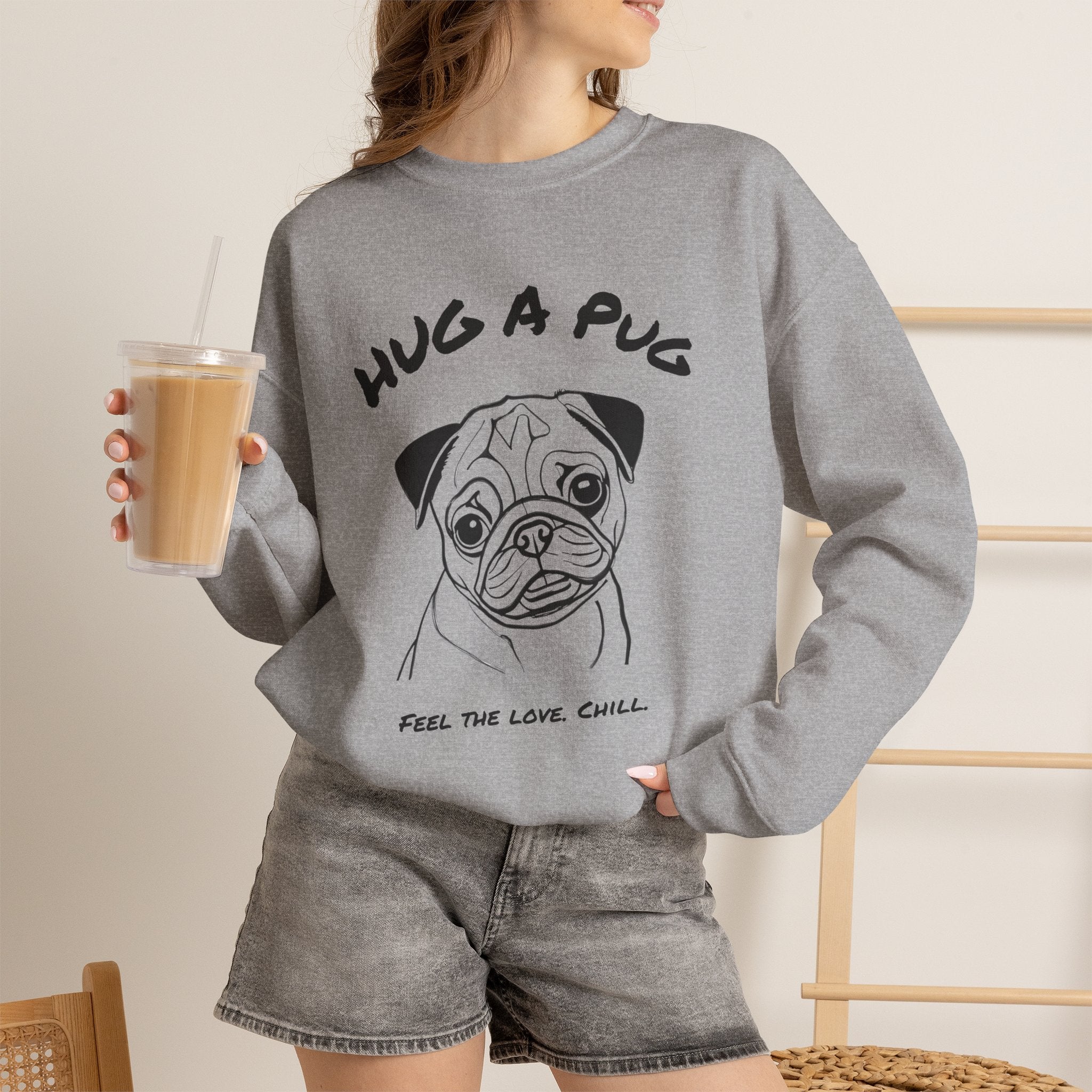 Pug Sweatshirt | Hug A Pug