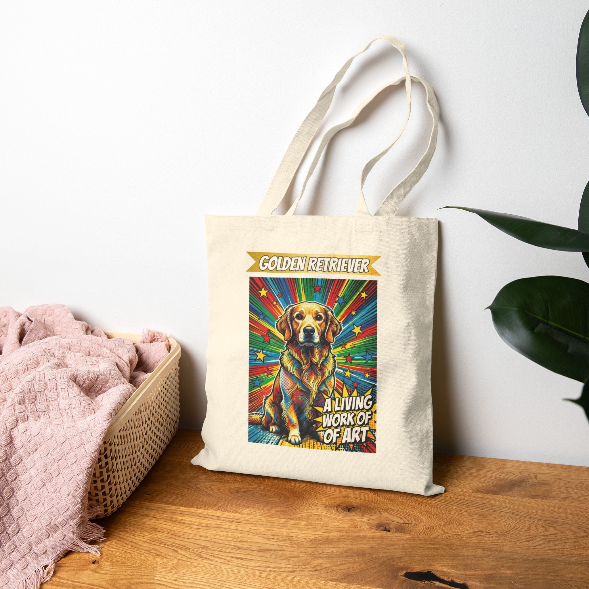Golden Retriever Tote Bag | Living Work of Art Collection | Pop Art