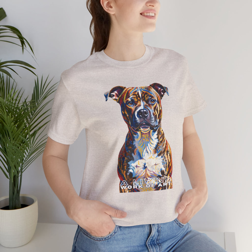 Staffordshire Bull Terrier T Shirt | Living Work of Art Collection | Pointillism Style