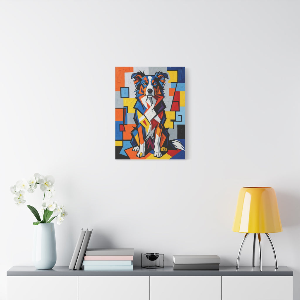 Border Collie Canvas Wall Art | Living Work of Art Collection | Cubist Style Print