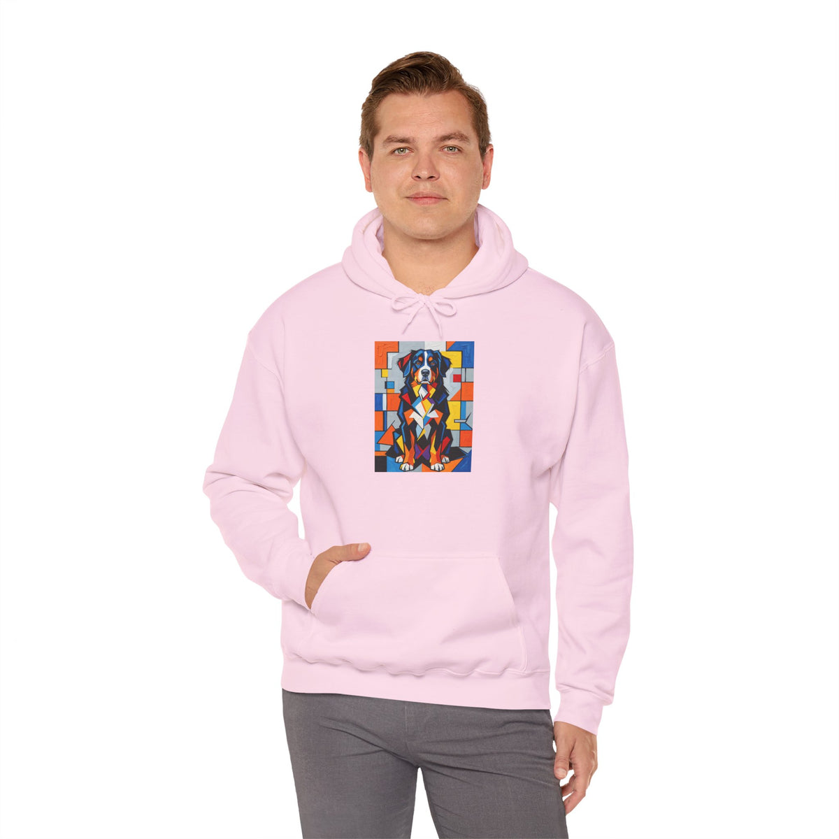 Bernese Mountain Dog Hoodie | Living Work of Art Collection | Cubist Style