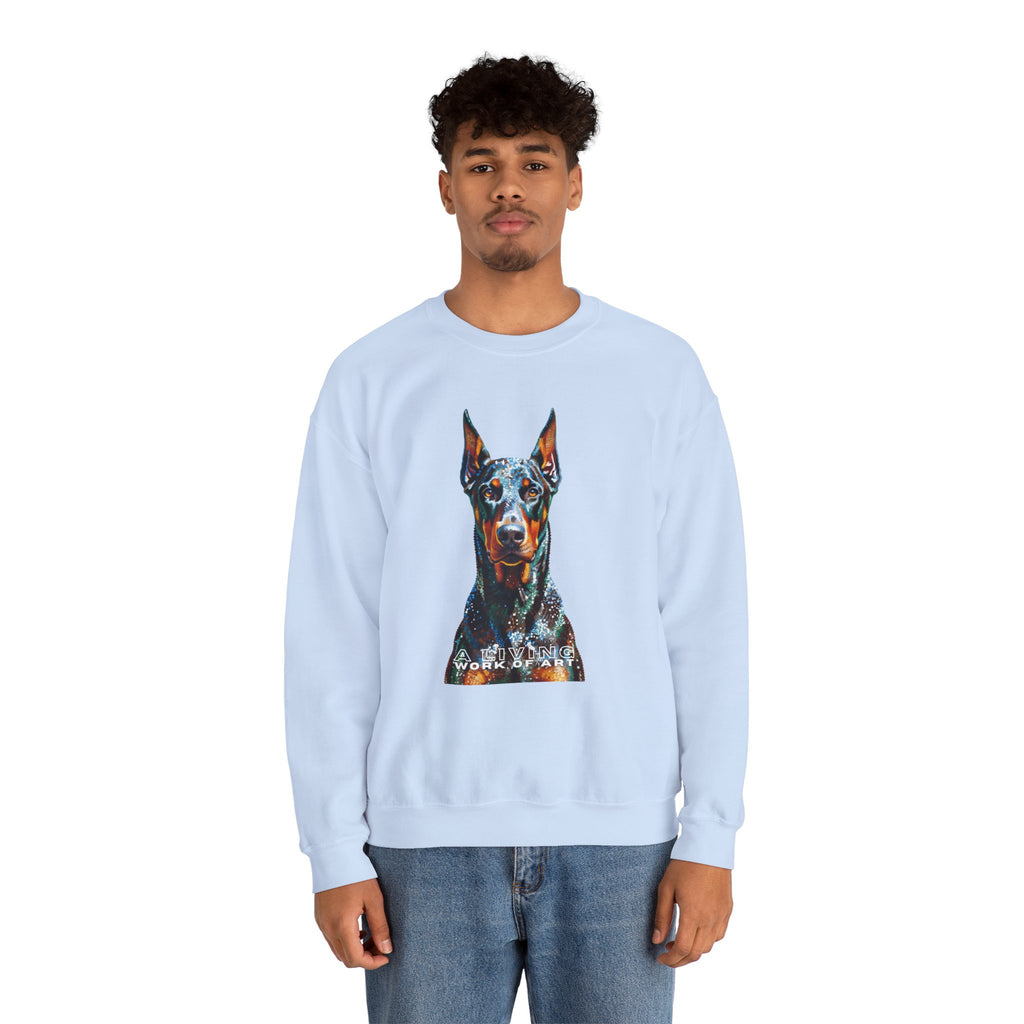 Doberman Pinscher Sweatshirt | Living Work of Art Collection | Pointillism Style