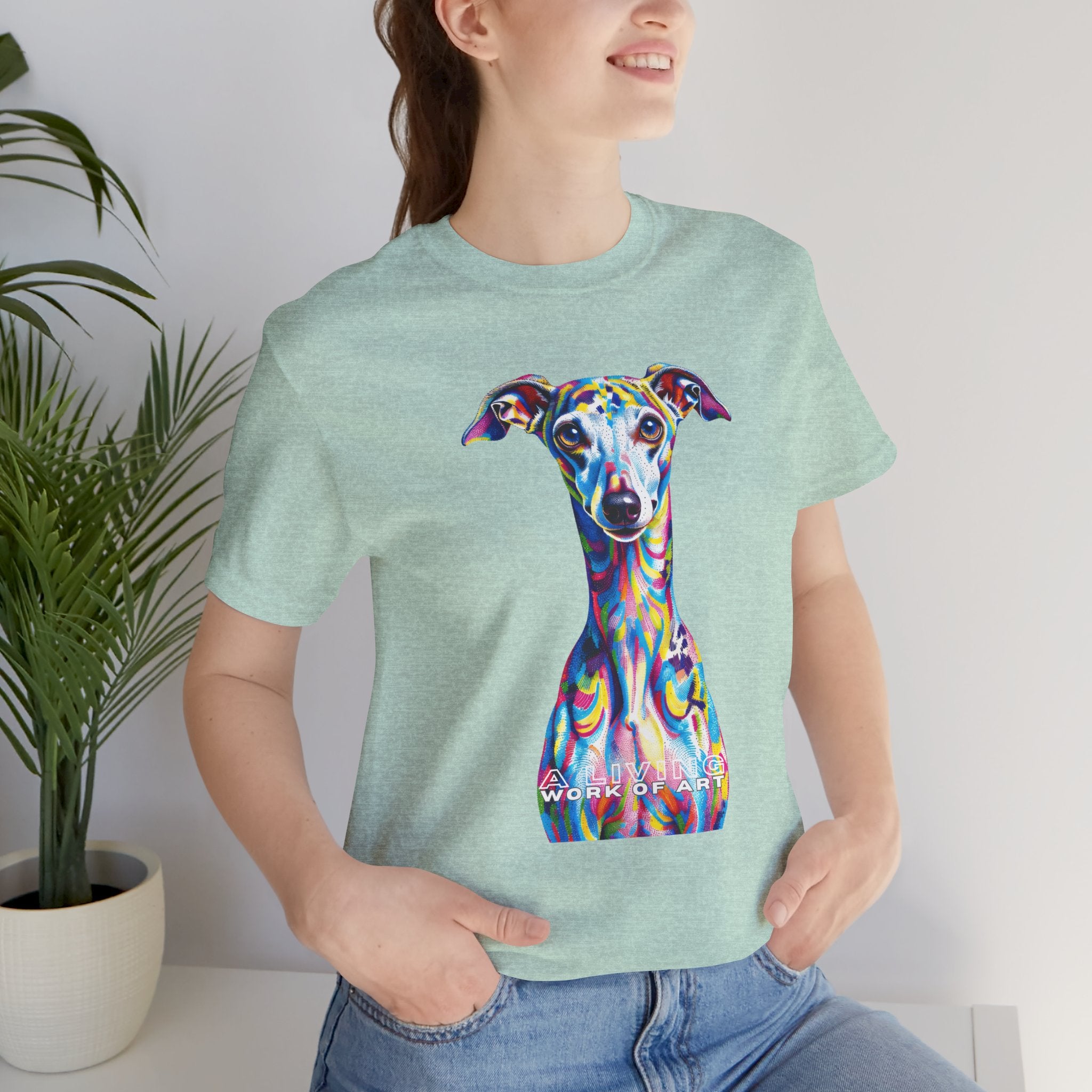 Italian Greyhound T Shirt | Living Work of Art Collection | Pointillism Style