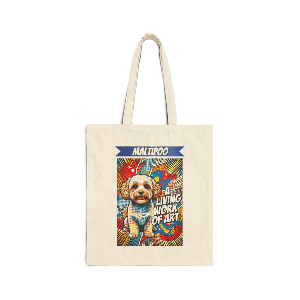 Maltipoo Tote Bag | Living Work of Art Collection | Pop Art