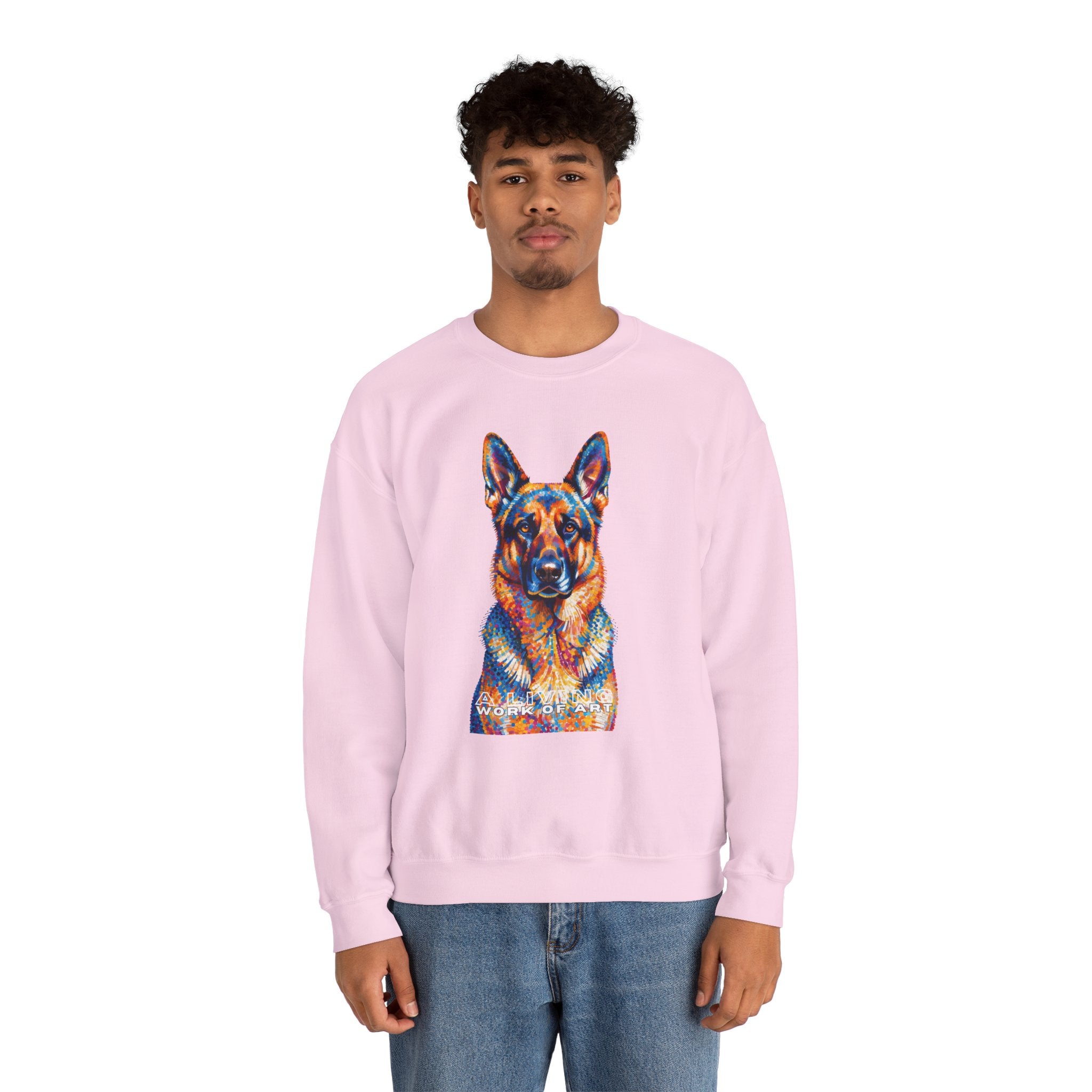 German Shepherd Sweatshirt | Living Work of Art Collection | Pointillism Style