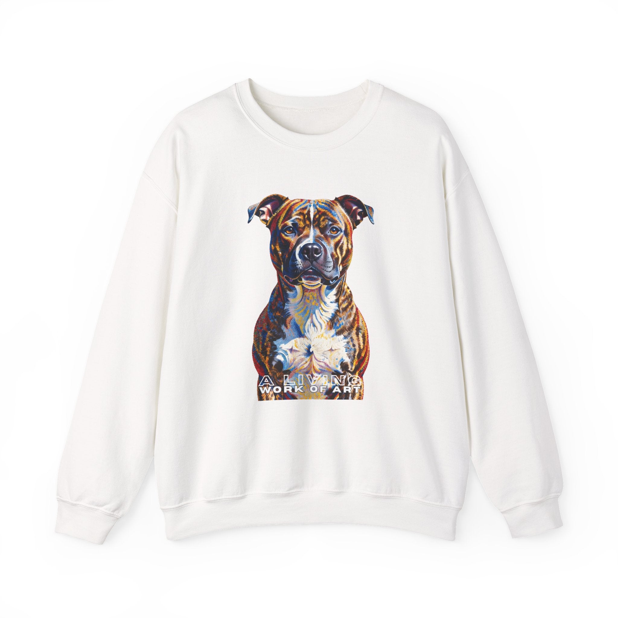 Staffordshire Bull Terrier Sweatshirt | Living Work of Art Collection | Pointillism Style