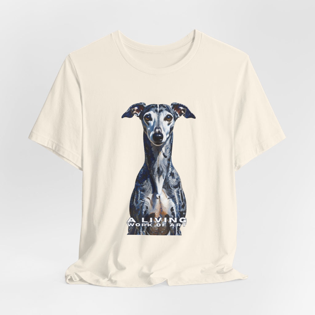 Whippet T Shirt | Living Work of Art Collection | Pointillism Style