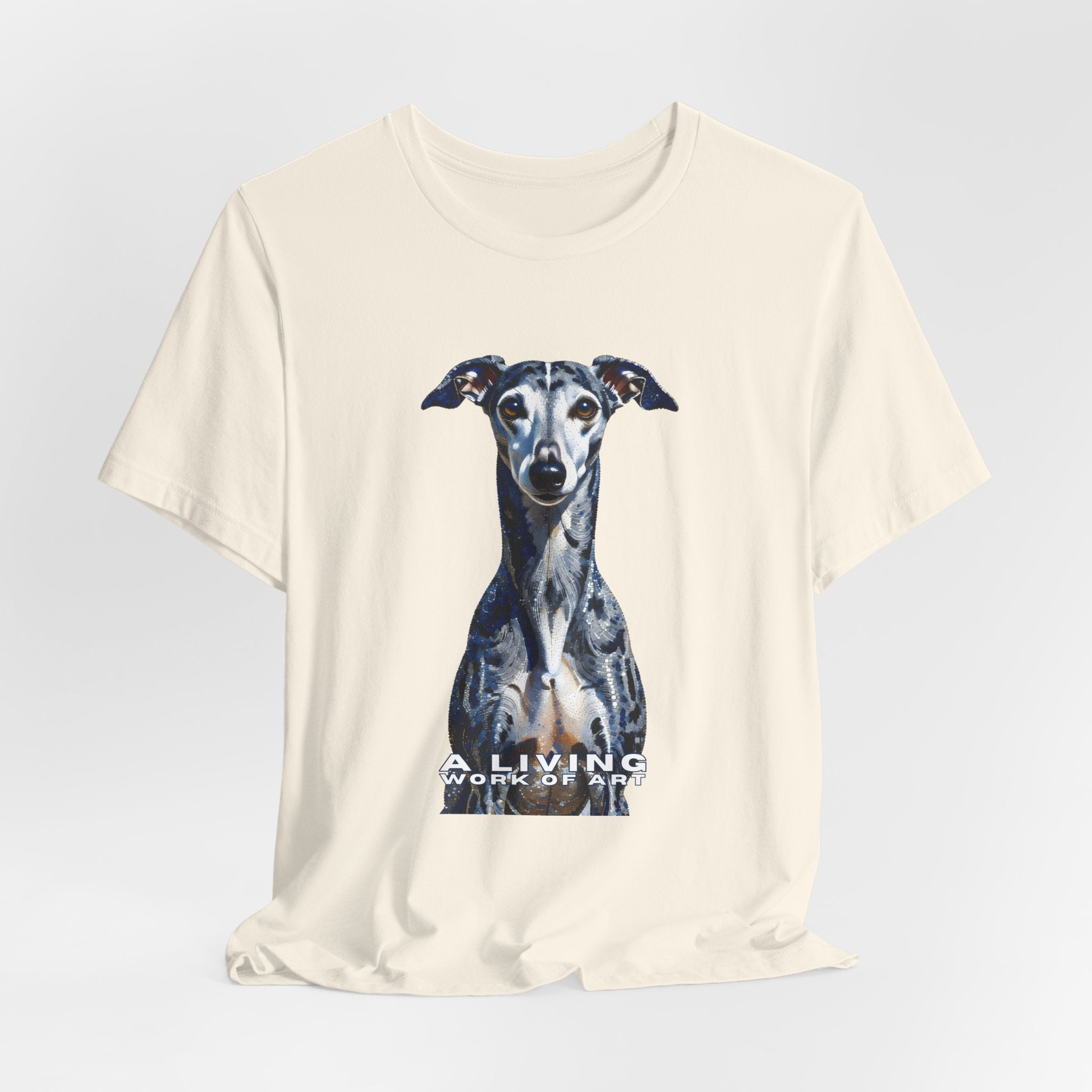 Whippet T Shirt | Living Work of Art Collection | Pointillism Style