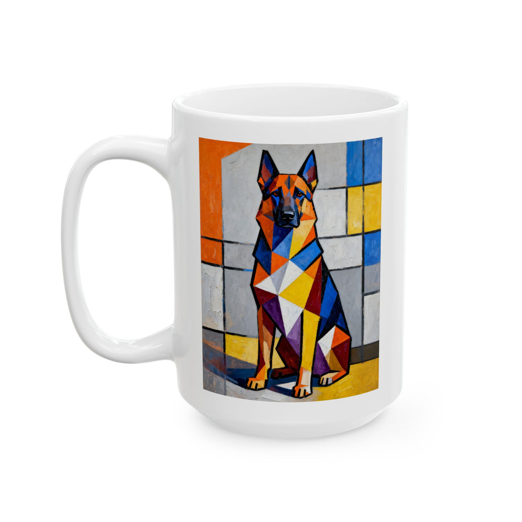 German Shepherd Coffee Mug | Living Work of Art Collection | Cubist Style