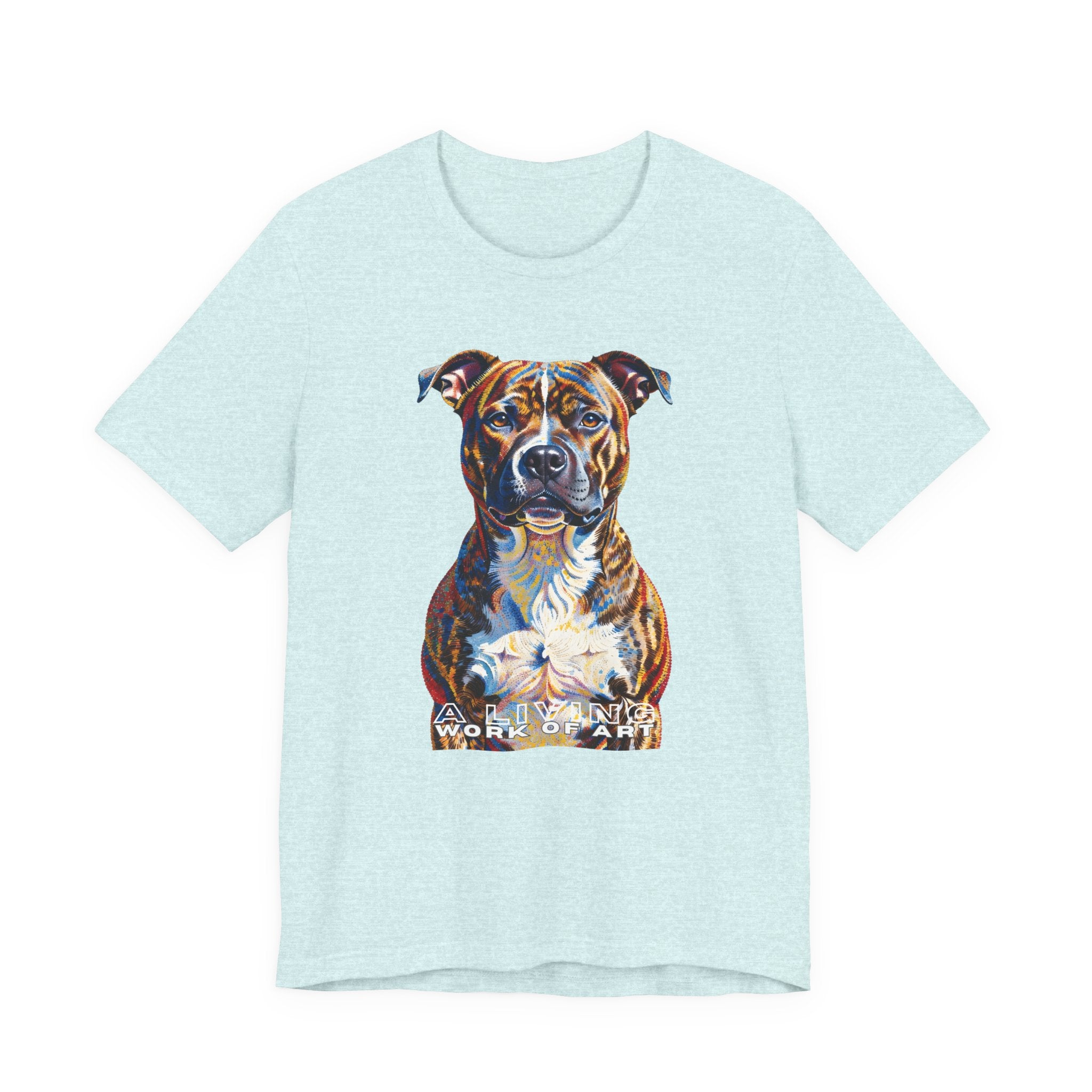 Staffordshire Bull Terrier T Shirt | Living Work of Art Collection | Pointillism Style
