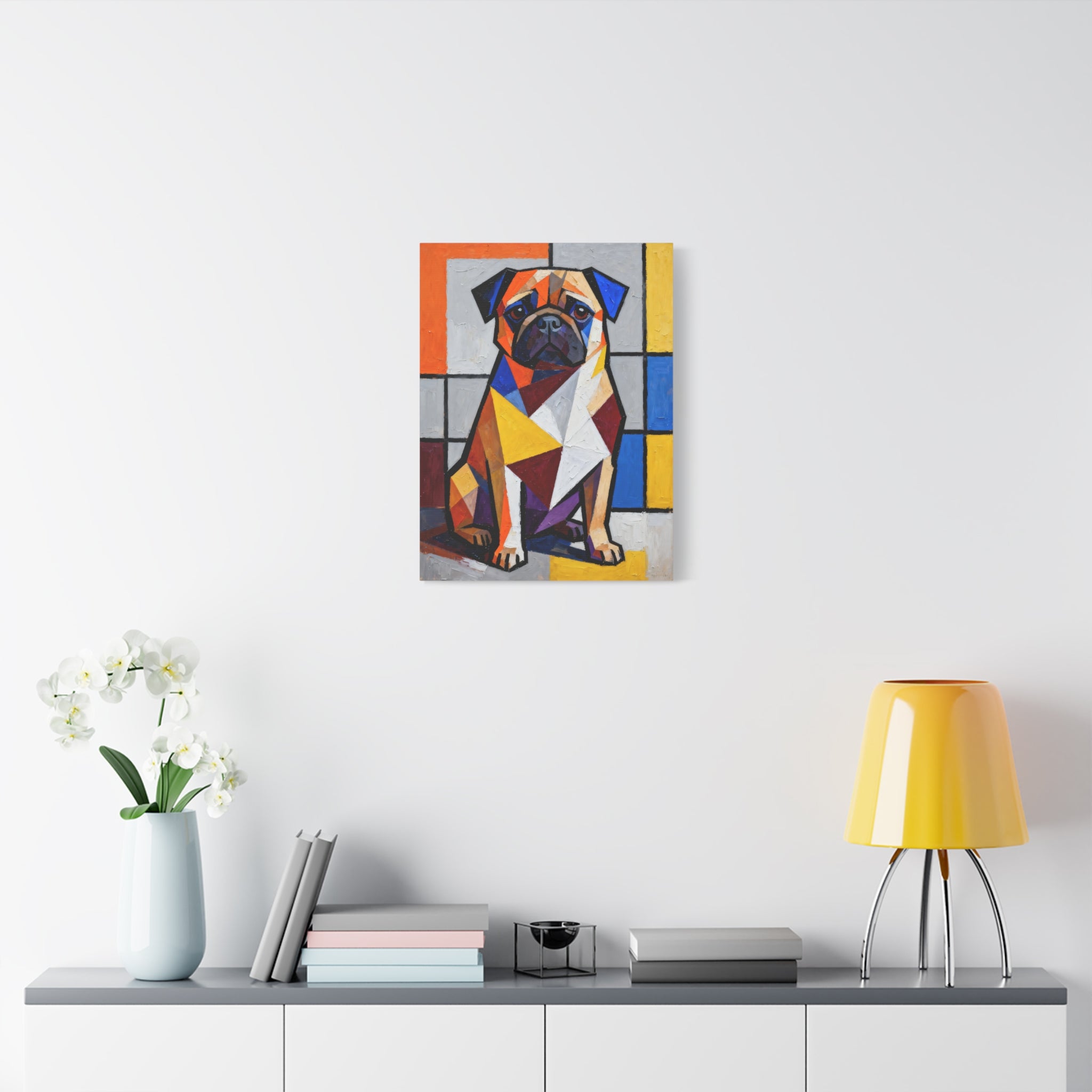 Pug Canvas Wall Art | Living Work of Art Collection | Cubist Style Print