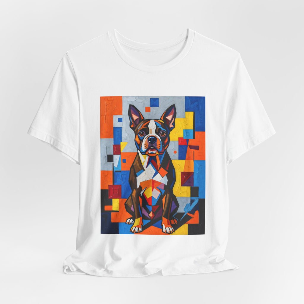 Boston Terrier T Shirt | Living Work of Art Collection | Cubist Style