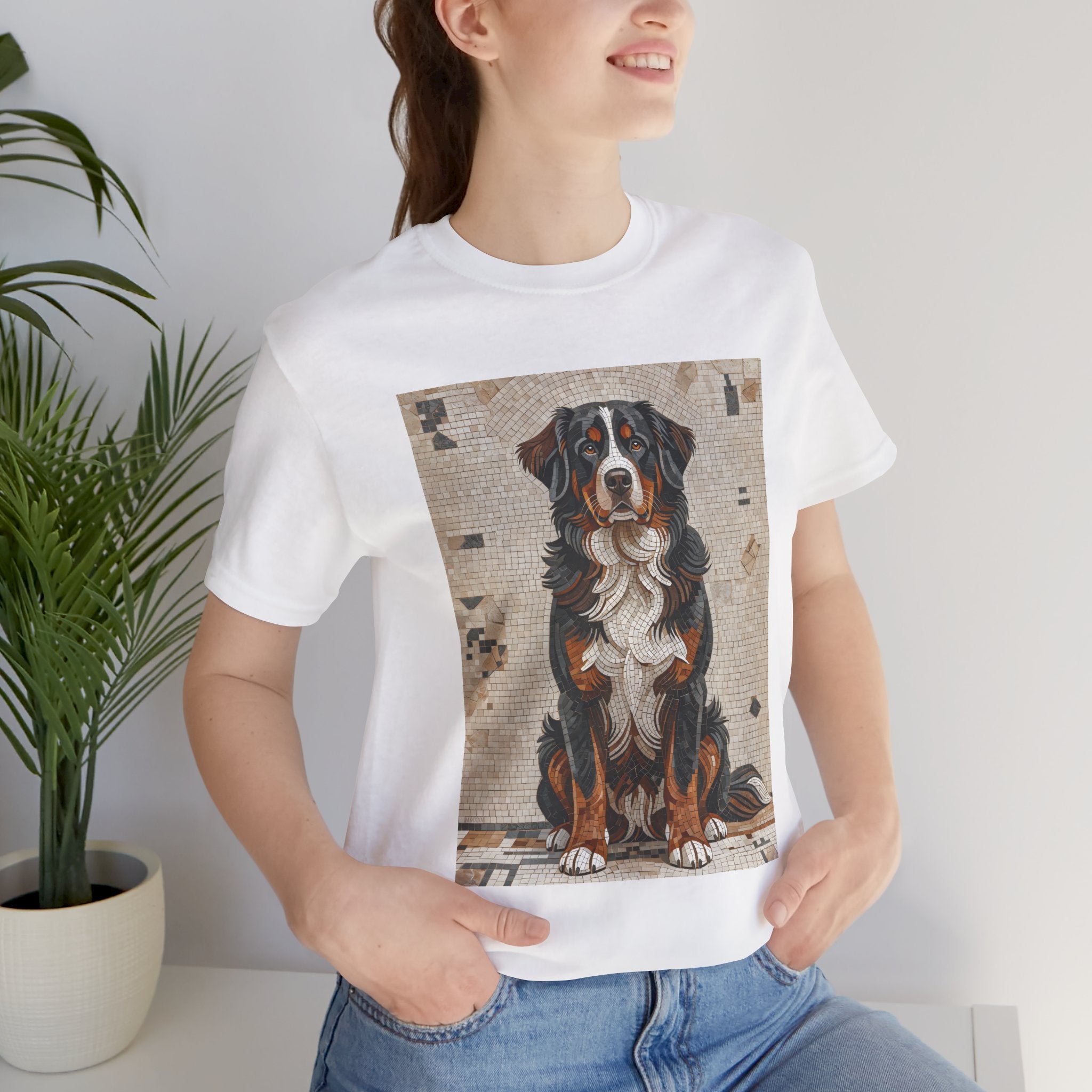 Bernese Mountain Dog T Shirt | Living Work of Art Collection | Mosaic Style