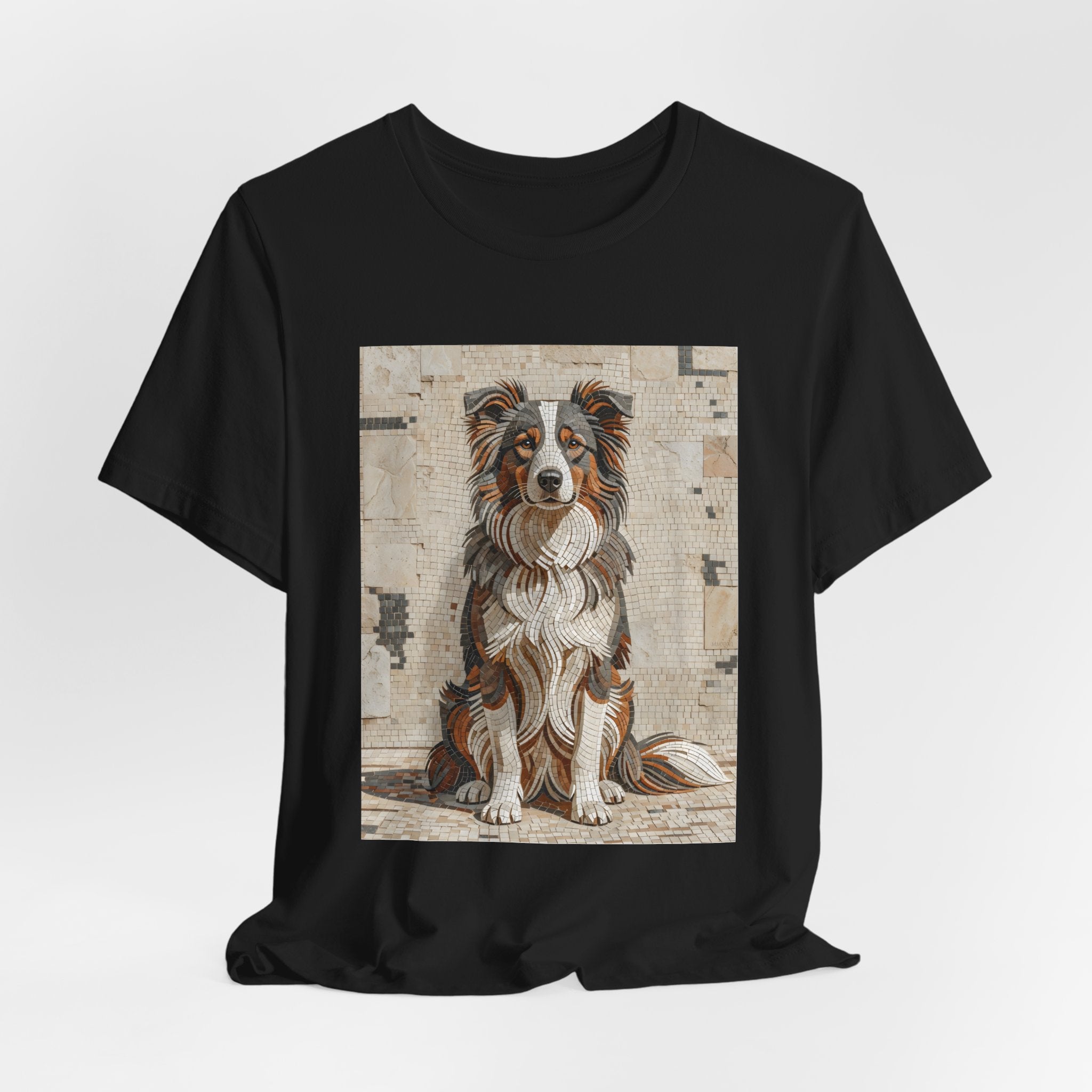 Border Collie T Shirt | Living Work of Art Collection | Mosaic Style