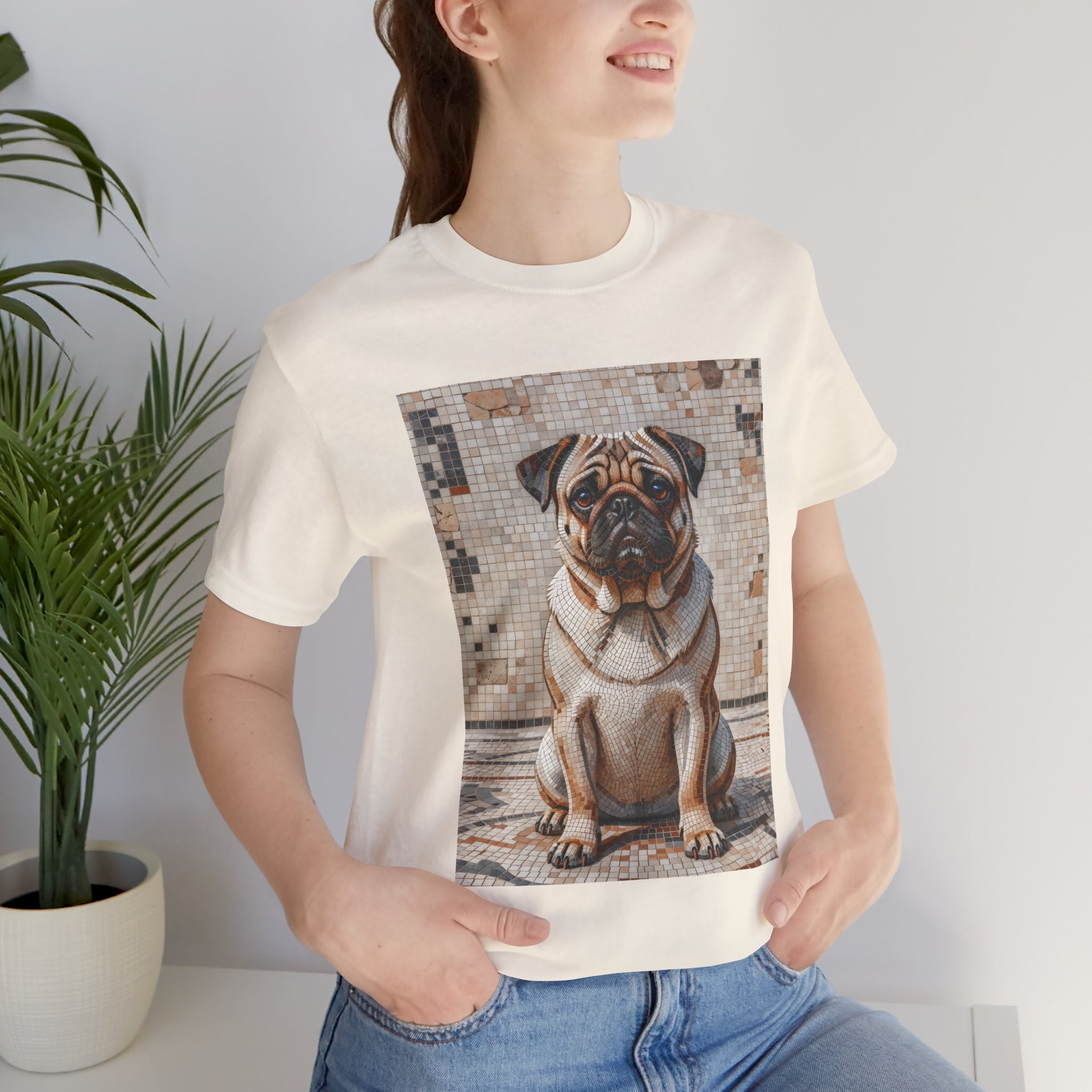 Pug T Shirt | Living Work of Art Collection | Mosaic Style