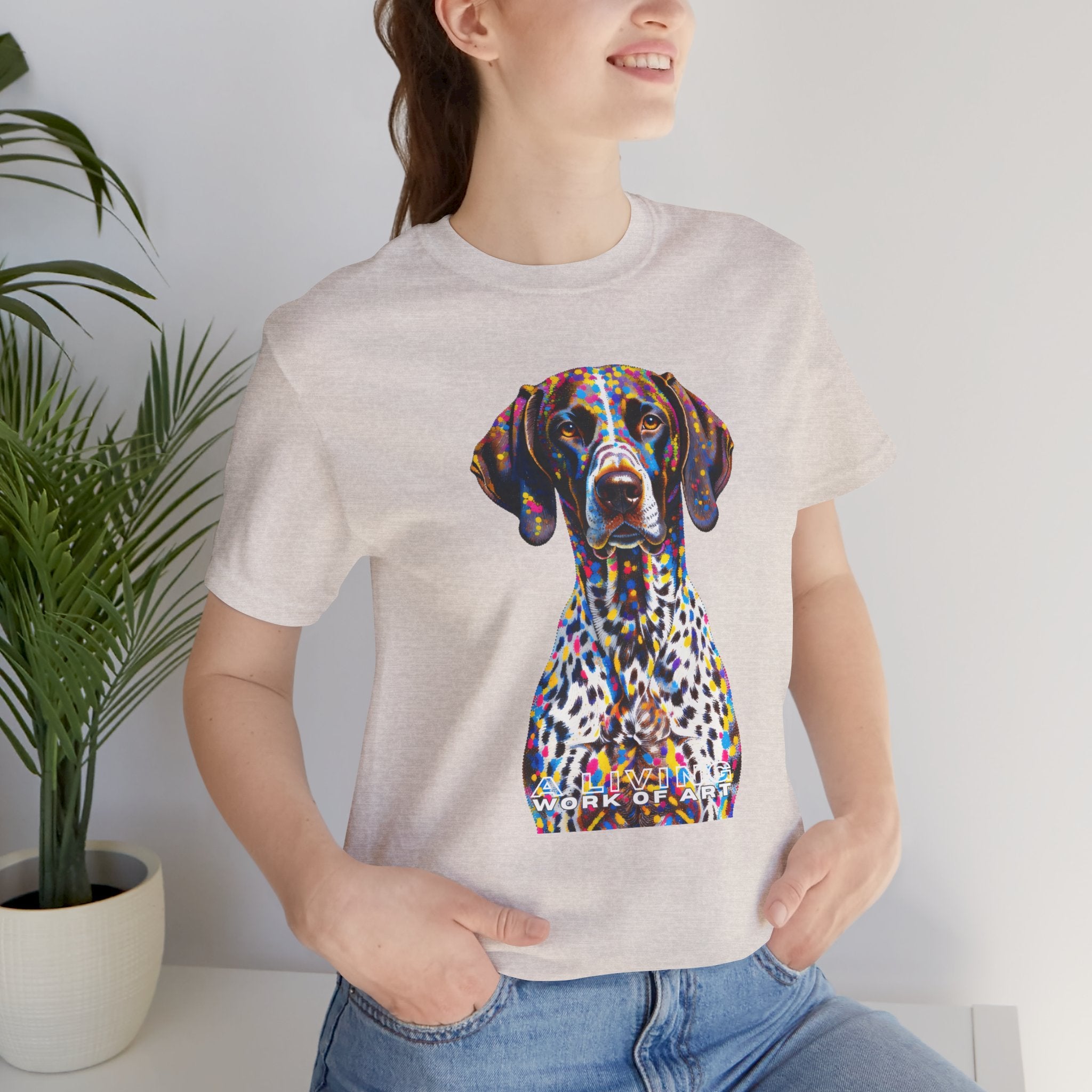 German Shorthaired Pointer T Shirt | Living Work of Art Collection | Pointillism Style