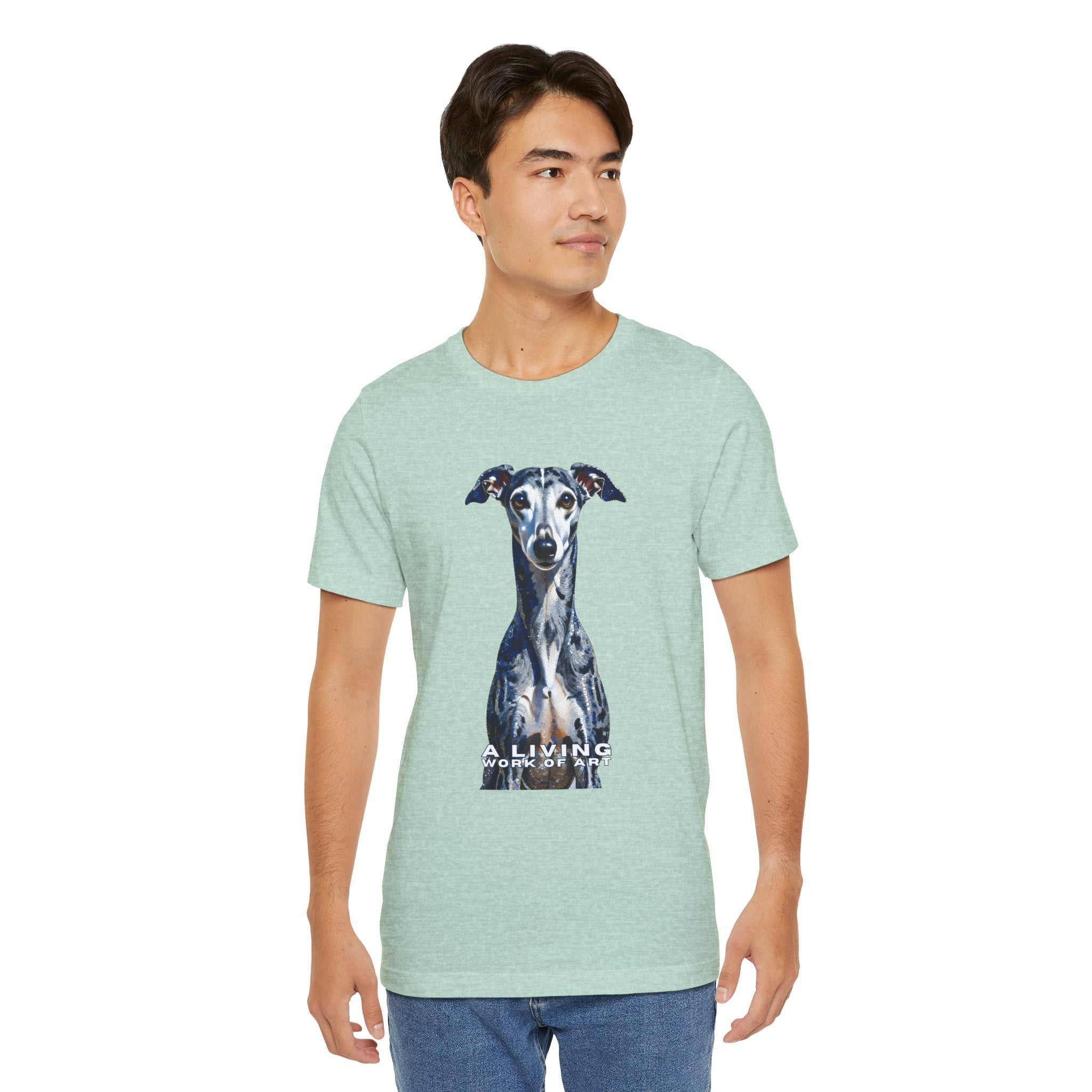 Whippet T Shirt | Living Work of Art Collection | Pointillism Style