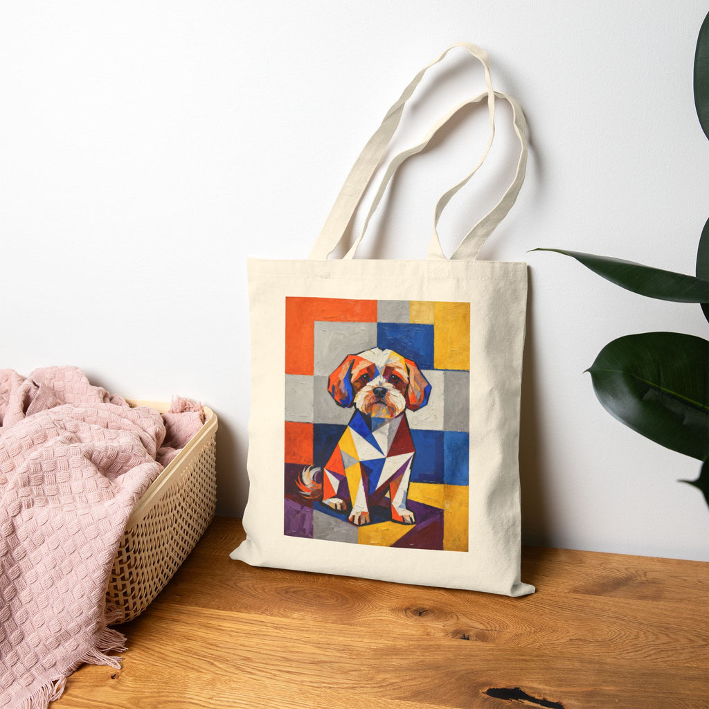 Maltipoo Tote Bag | Living Work of Art Collection | Cubist Style