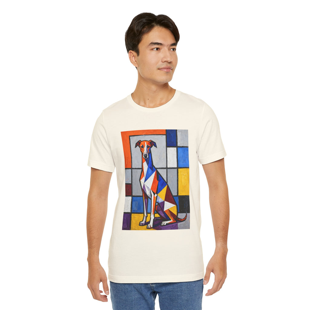 Whippet T Shirt | Living Work of Art Collection | Cubist Style