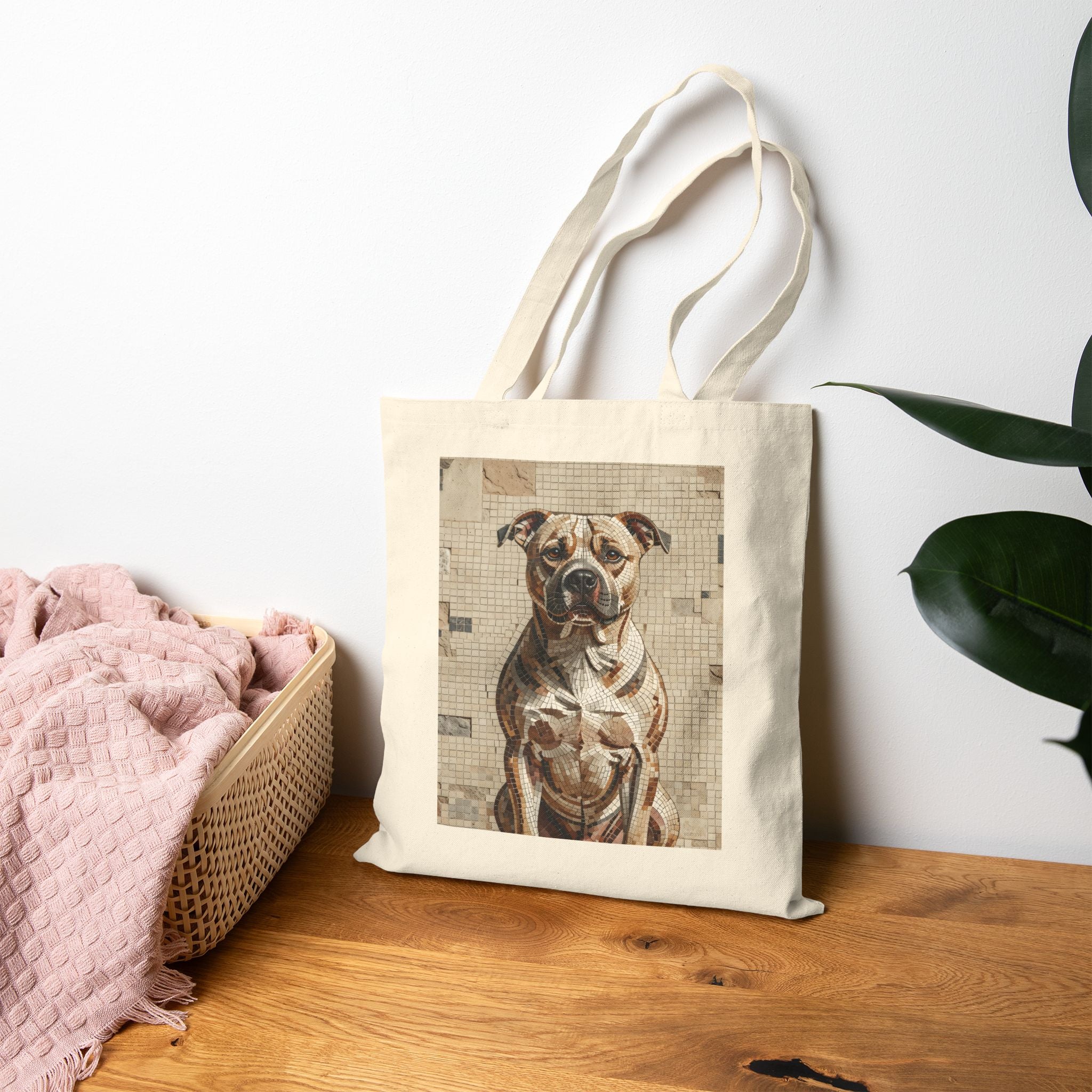 Staffordshire Bull Terrier  Tote Bag | Living Work of Art Collection | Mosaic Style
