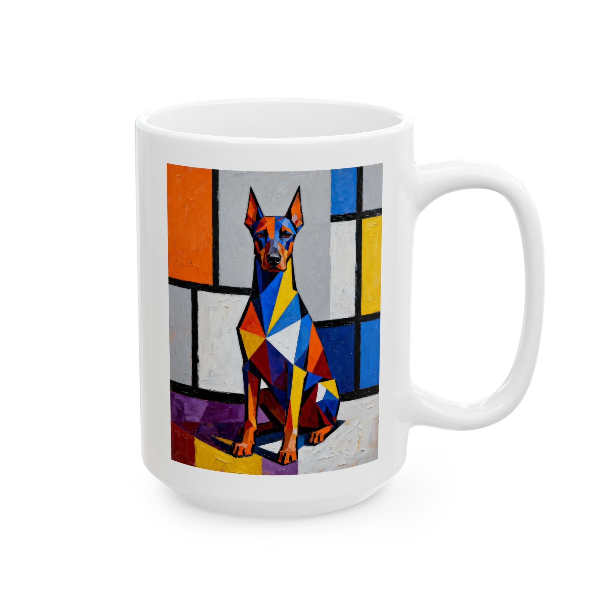 Doberman Pinscher Coffee Mug | Living Work of Art Collection | Cubist Style