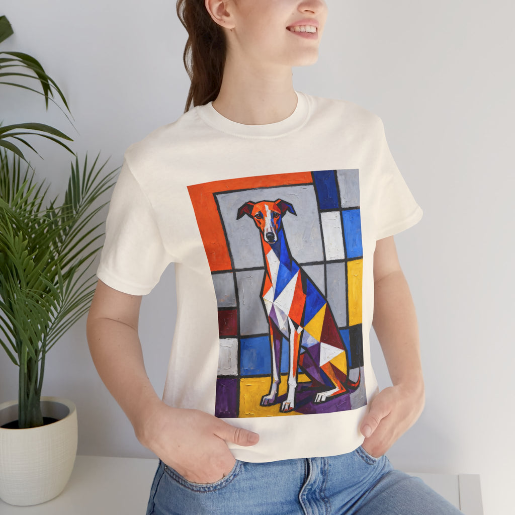 Whippet T Shirt | Living Work of Art Collection | Cubist Style
