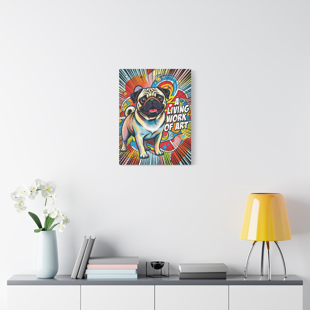 Pug Canvas Wall Art | Living Work of Art Collection | Pop Art Print