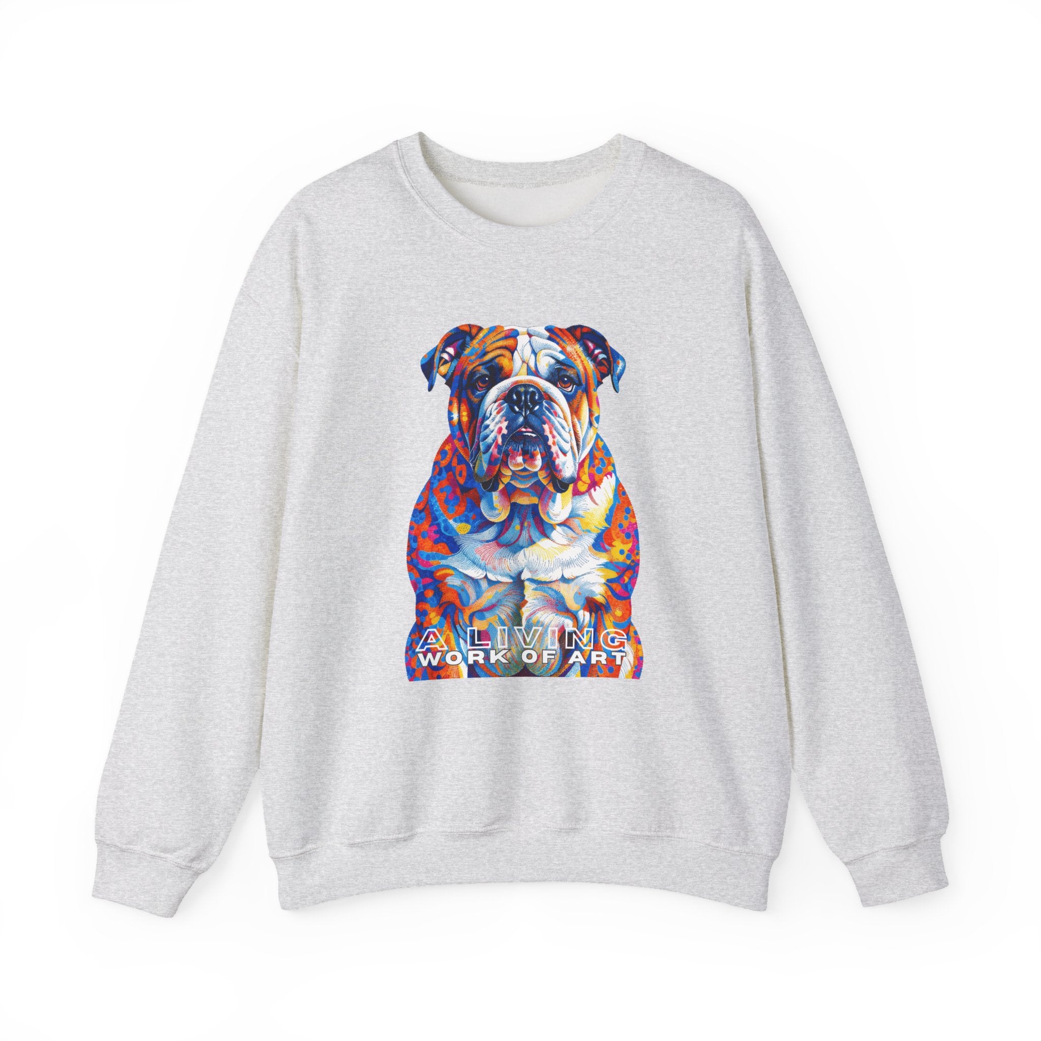 Bulldog Sweatshirt | Living Work of Art Collection | Pointillism Style